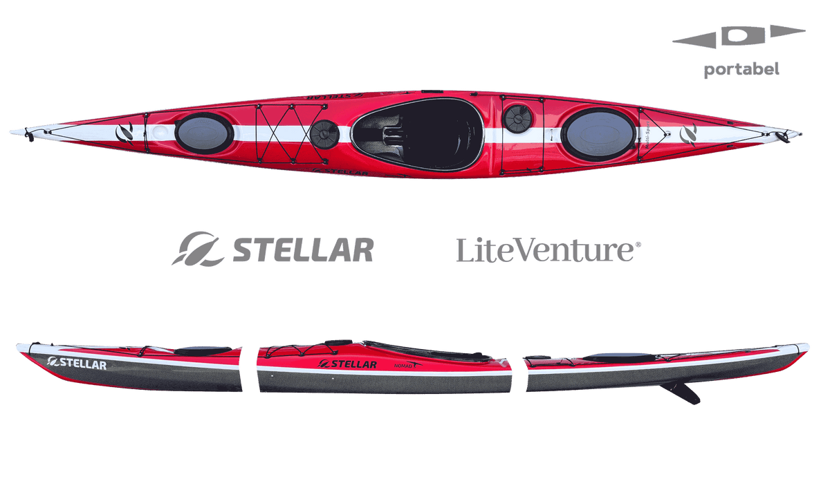 Nomad LV Mod-teilbar-Multisport Plus-Rot/Weiss/Sichtcarbon
