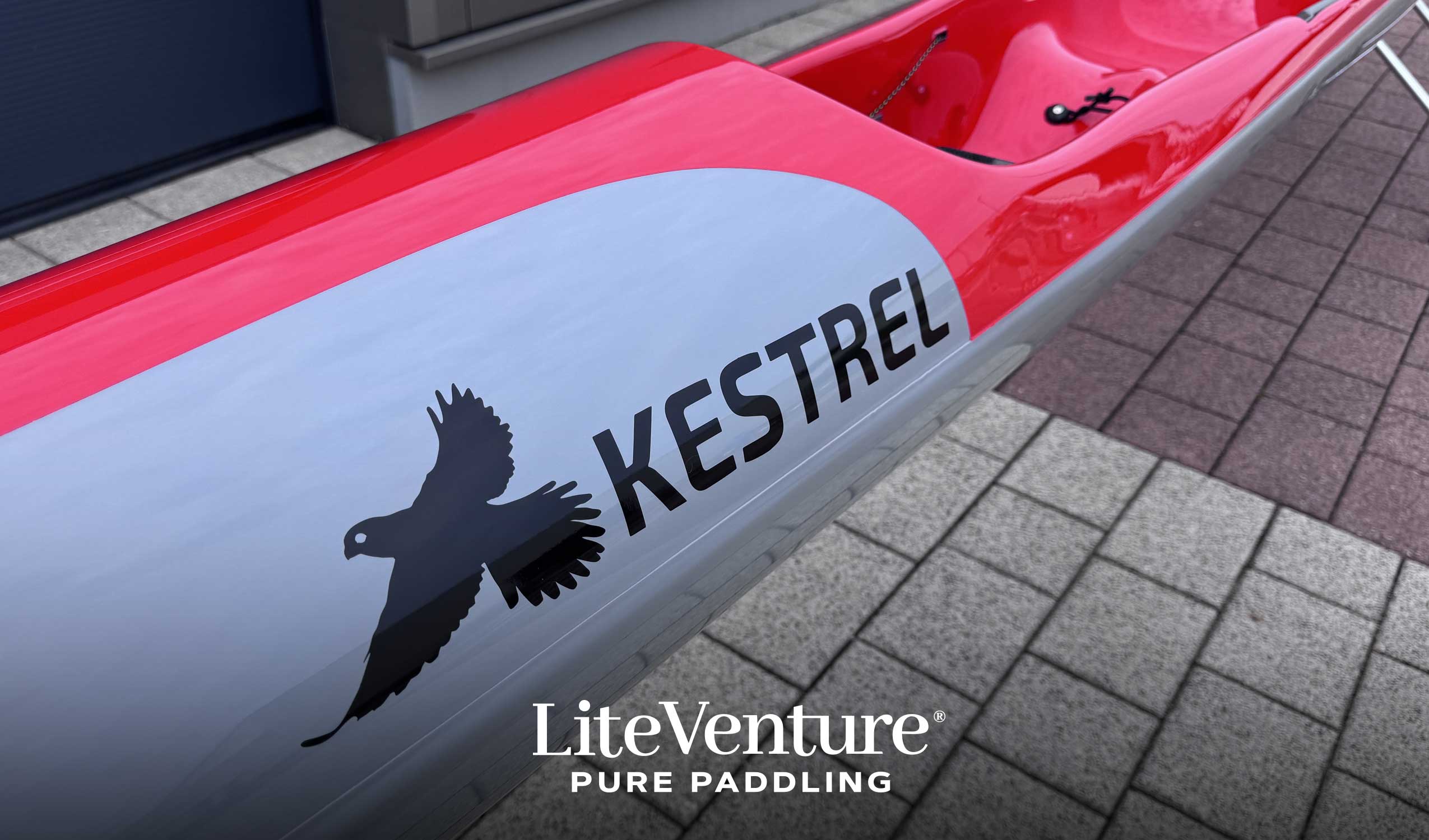 Kestrel Surfski-Excel Layup-Grey/Red