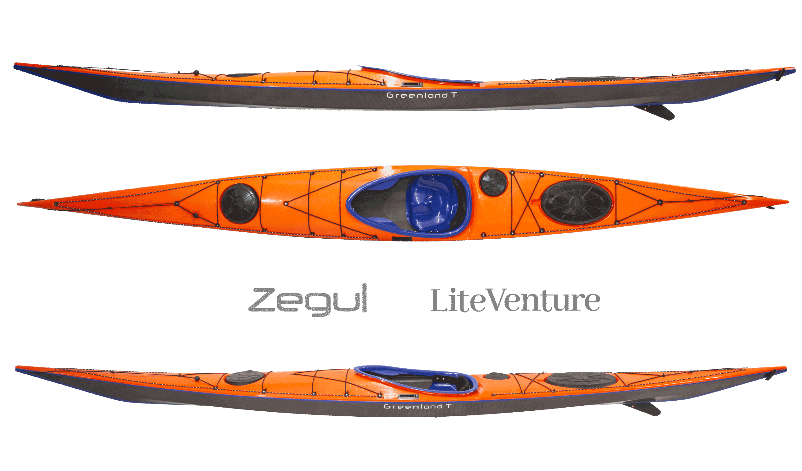 Zegul Greenland T sea kayak, carbon kevlar layup
