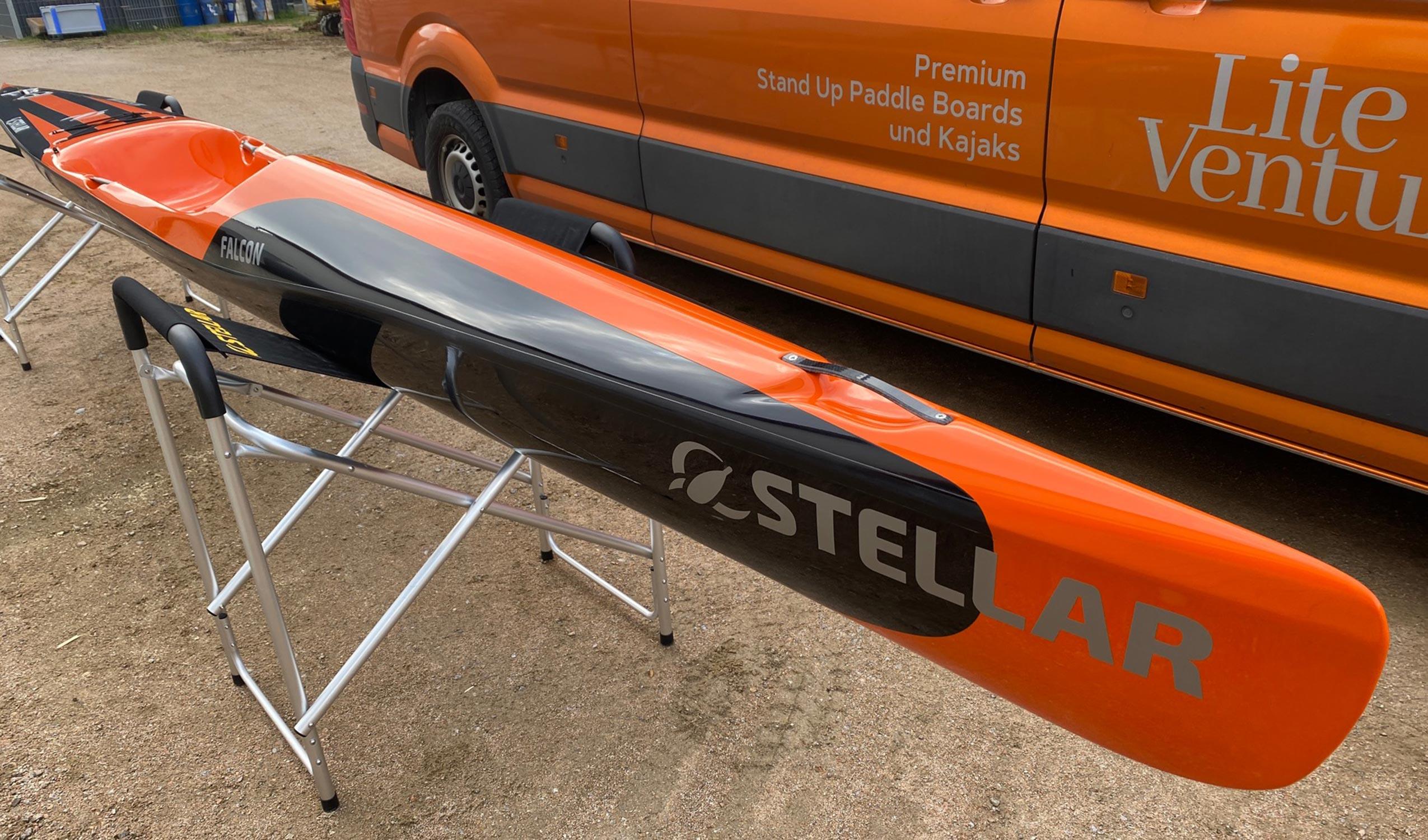 Produktbild von " Falcon Excel-schwarz orange " der Marke STELLAR Lightweight für 3490.00 €. Erhältlich online bei Lite Venture ( www.liteventure.de )