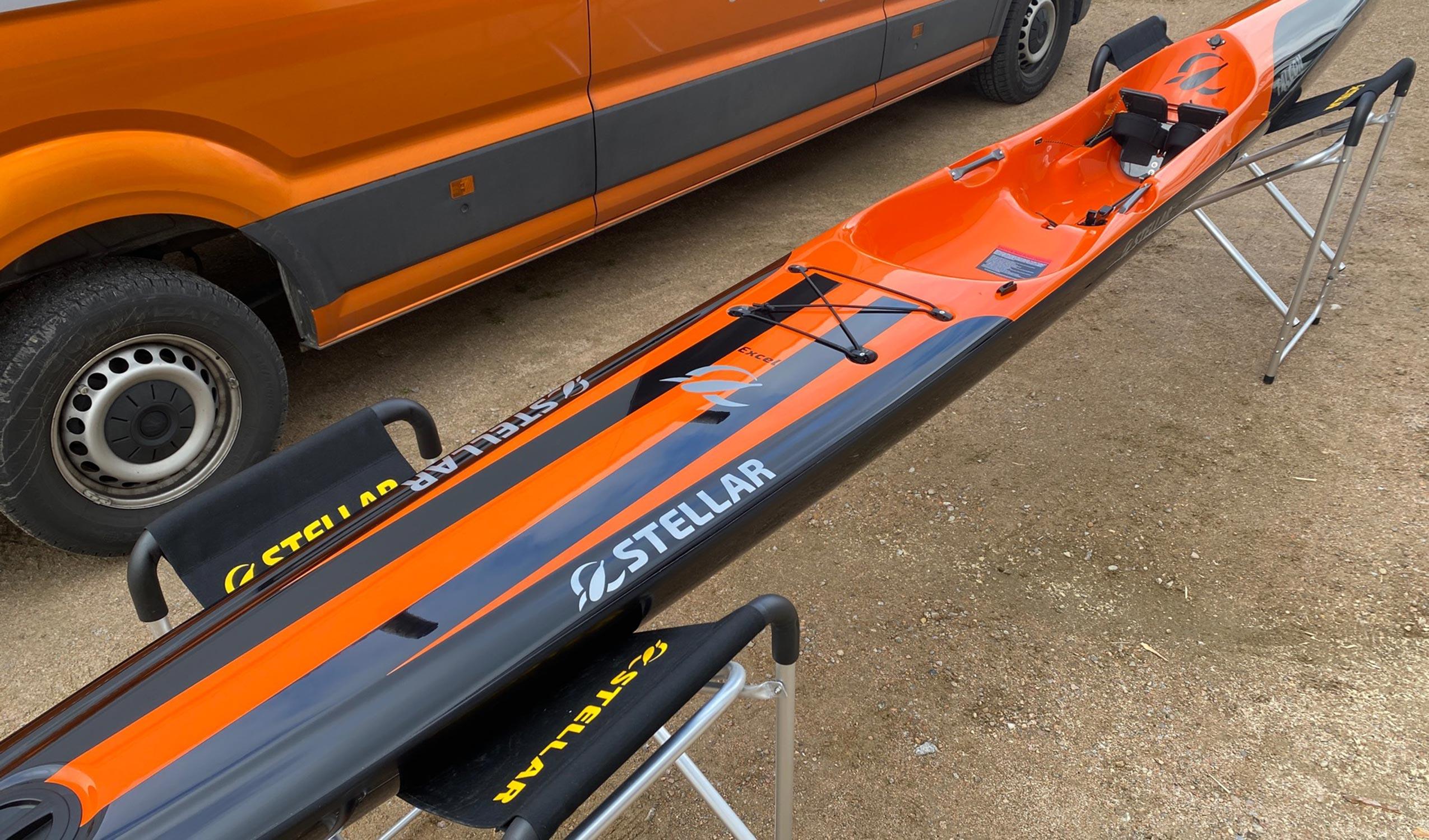 Produktbild von " Falcon Excel-schwarz orange " der Marke STELLAR Lightweight für 3490.00 €. Erhältlich online bei Lite Venture ( www.liteventure.de )