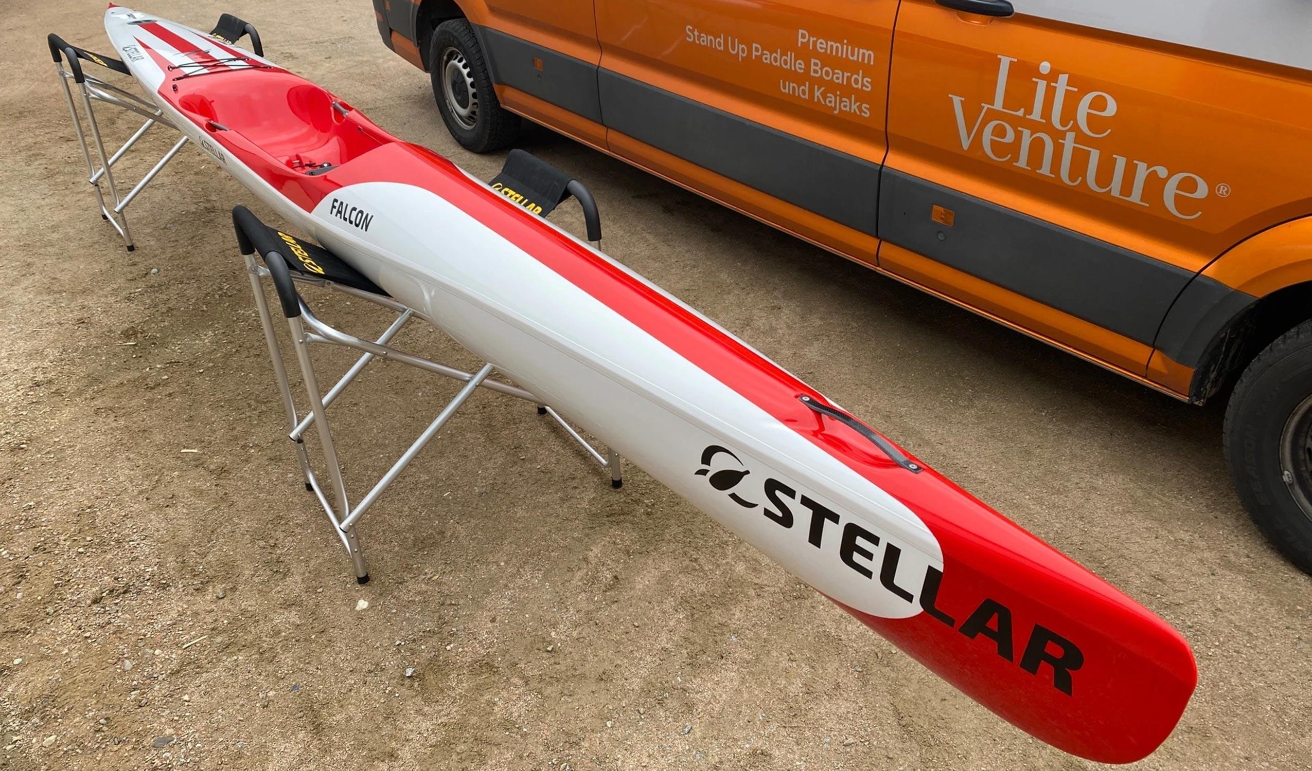 Produktbild von " Falcon Excel-weiß rot " der Marke STELLAR Lightweight für 3490.00 €. Erhältlich online bei Lite Venture ( www.liteventure.de )