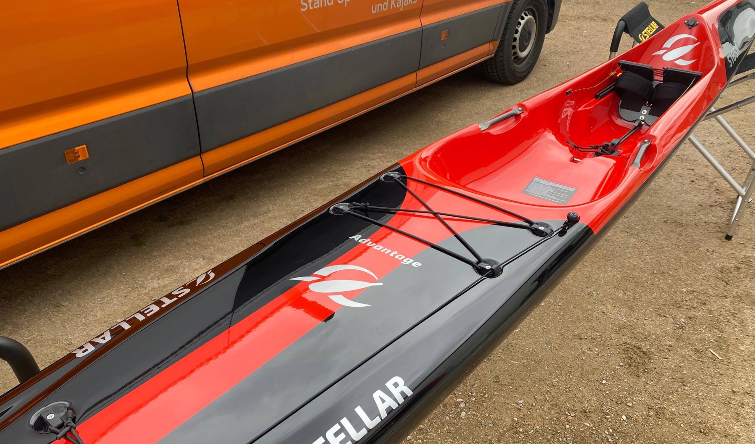 Produktbild von Kajak " S18S X Advantage-schwarz rot " der Marke STELLAR Lightweight für 2890.00 €. Erhältlich online bei Lite Venture ( www.liteventure.de )