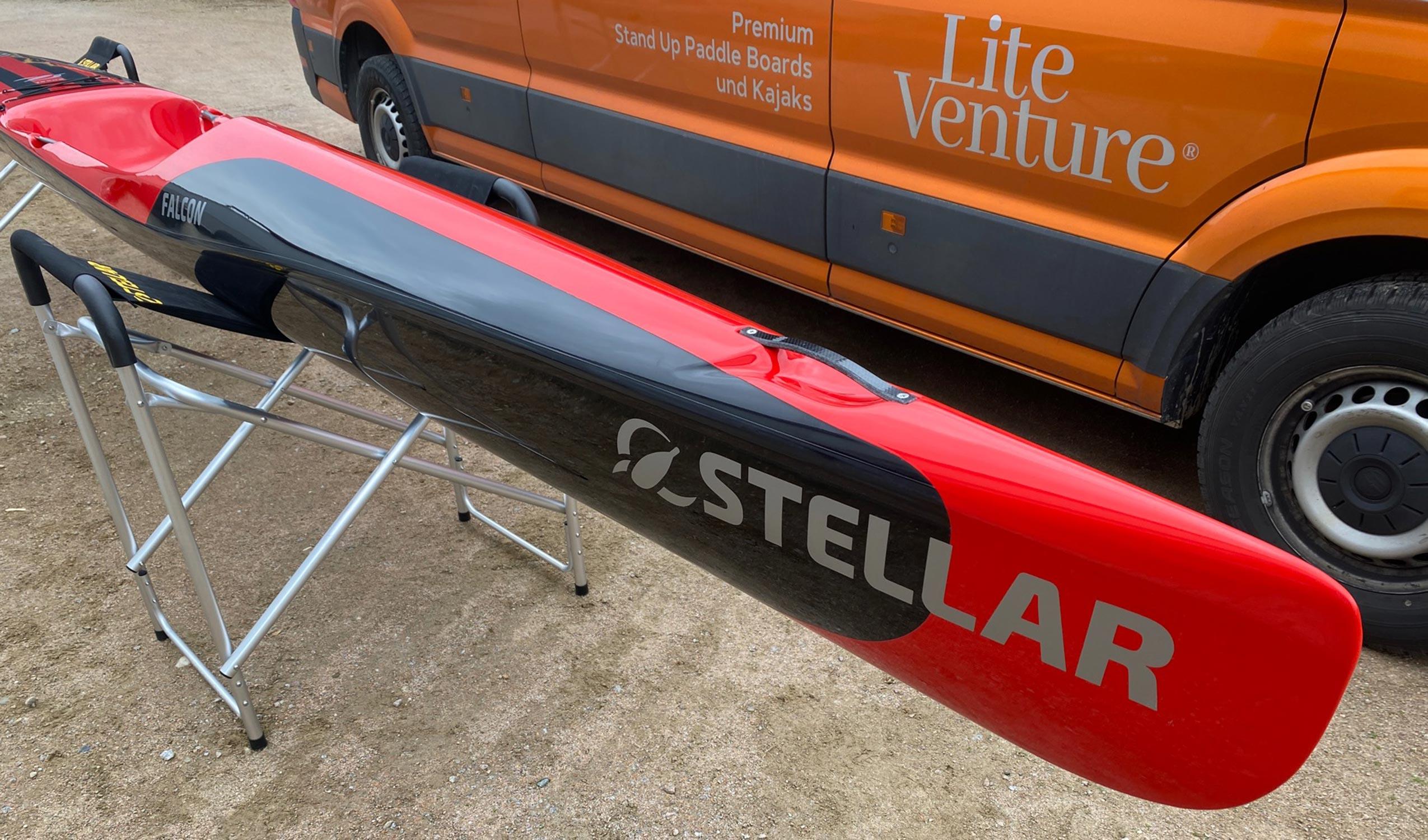 Produktbild von " Falcon Excel-schwarz rot " der Marke STELLAR Lightweight für 3490.00 €. Erhältlich online bei Lite Venture ( www.liteventure.de )