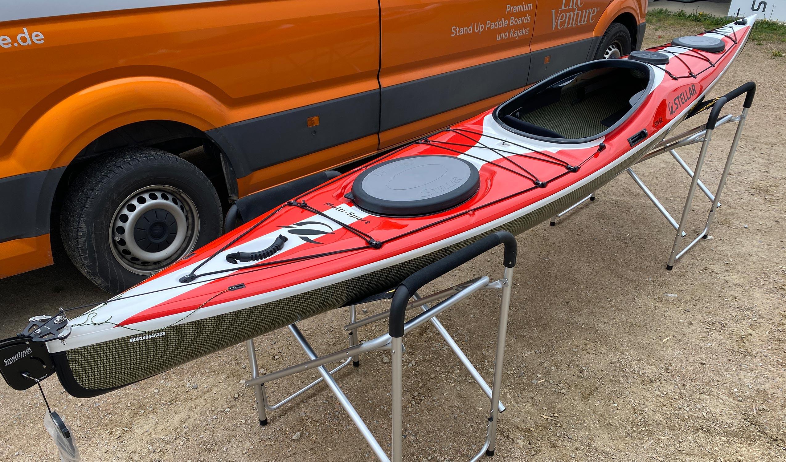Produktbild von Kajak " S14 G2 Multisport-rot weiß " der Marke STELLAR Lightweight für 3360.00 €. Erhältlich online bei Lite Venture ( www.liteventure.de )