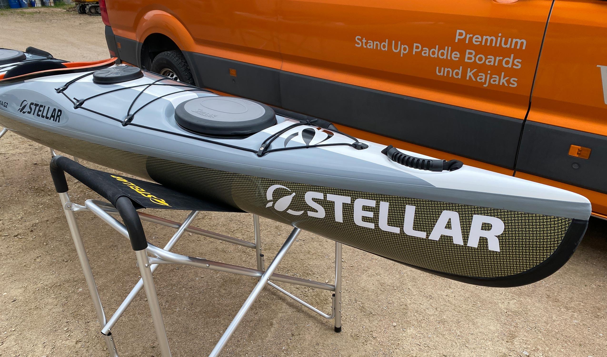 Produktbild von Kajak " S14 G2 Multisport-grau weiß " der Marke STELLAR Lightweight für 3360.00 €. Erhältlich online bei Lite Venture ( www.liteventure.de )