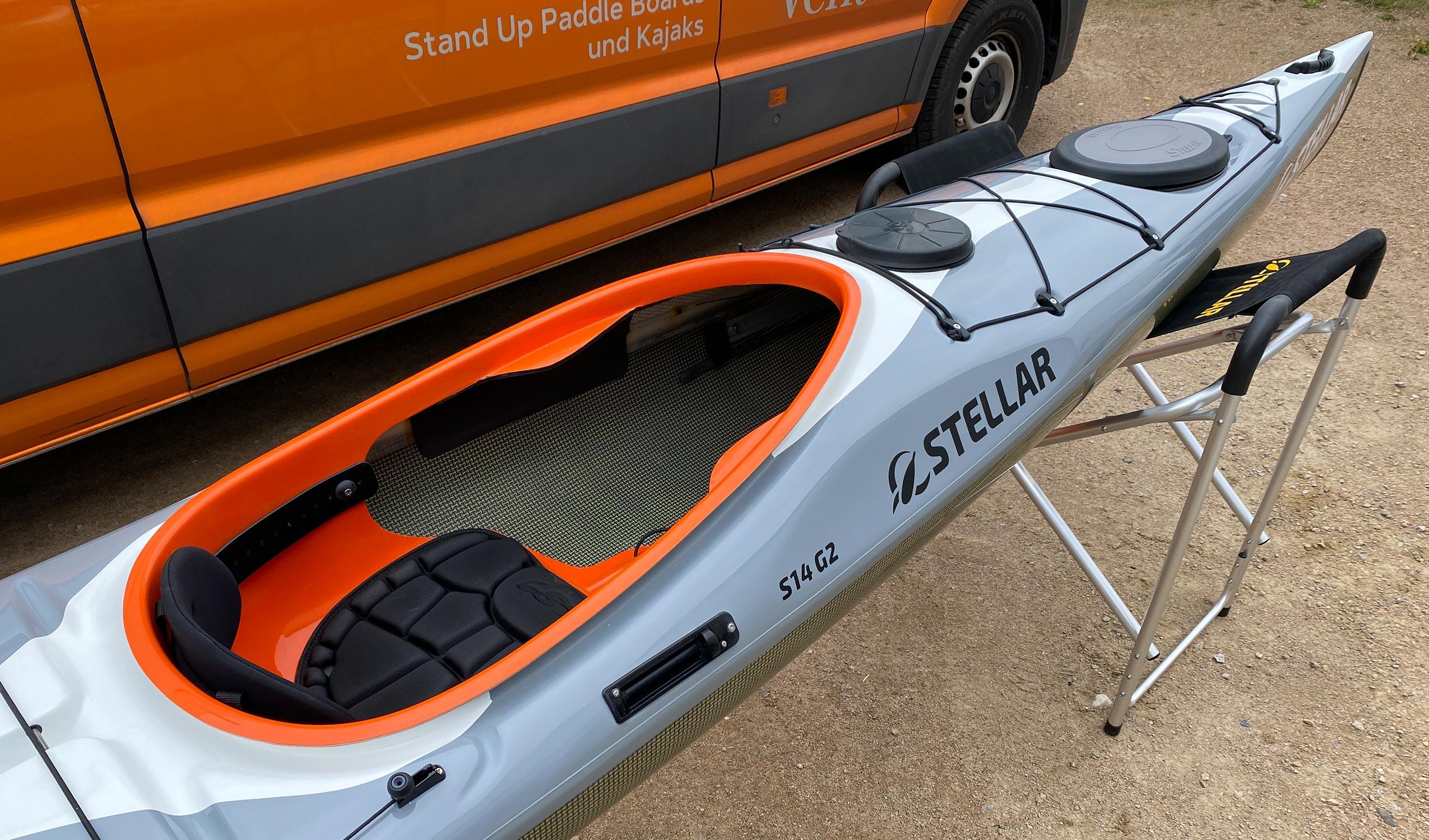 Produktbild von Kajak " S14 G2 Multisport-grau weiß " der Marke STELLAR Lightweight für 3360.00 €. Erhältlich online bei Lite Venture ( www.liteventure.de )