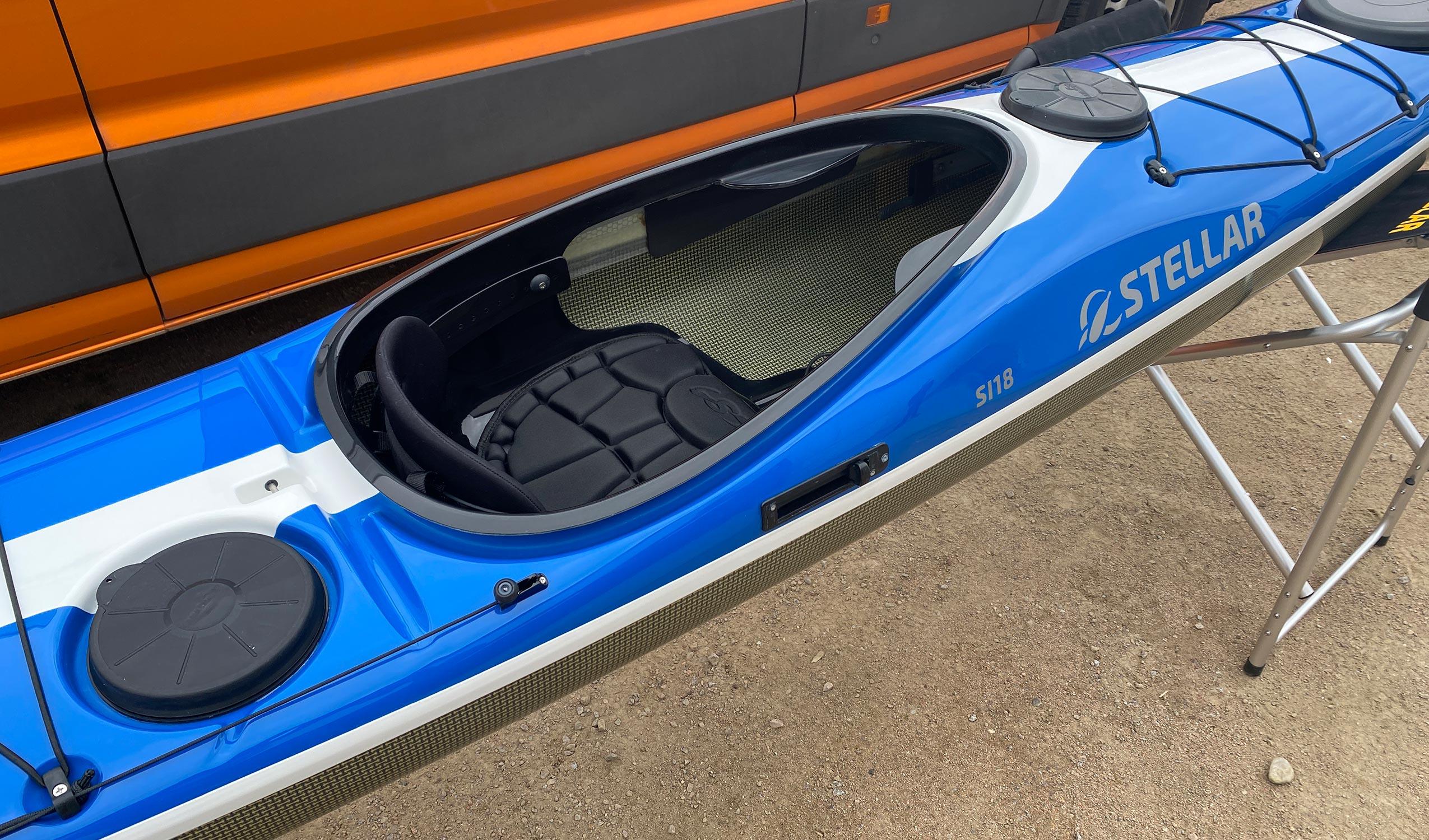Produktbild von Kajak " SI18 Multisport-blau weiß " der Marke STELLAR Lightweight für 3550.00 €. Erhältlich online bei Lite Venture ( www.liteventure.de )