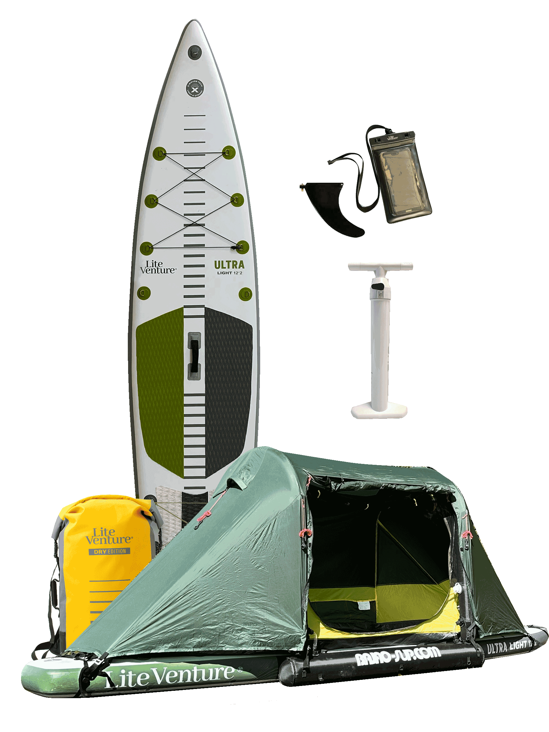 Nel set: ULTRA Light -12'2" x 30"-+ Cabina BAJAO - pacchetto avventura