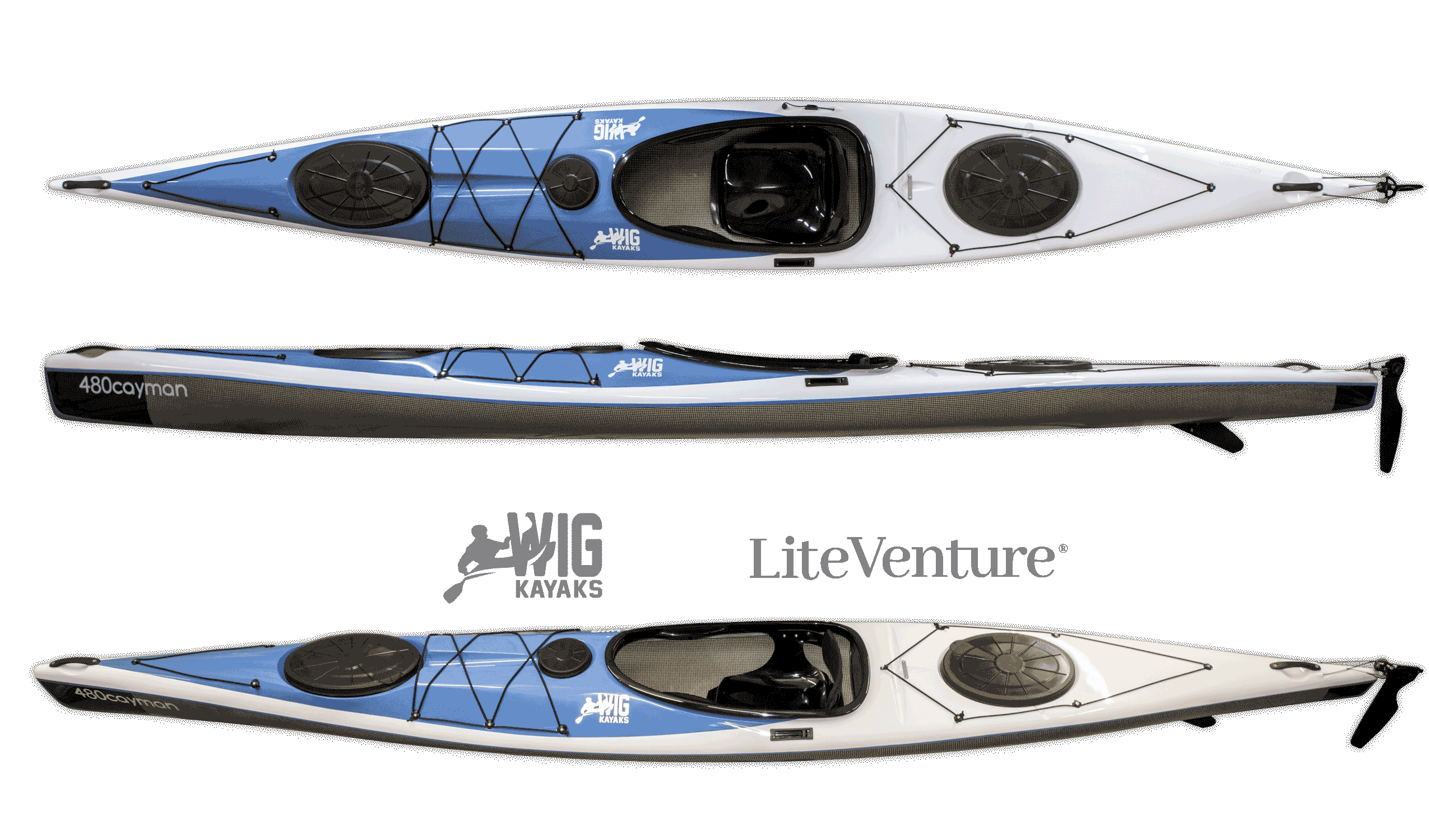 Cayman 480-Carbonio/strato di kevlar-Bianco/Blu