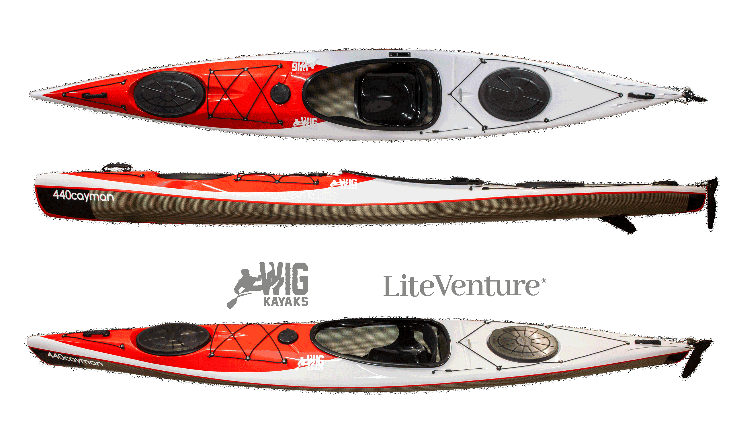 Cayman 440-Carbonio/strato di kevlar-bianco/rosso