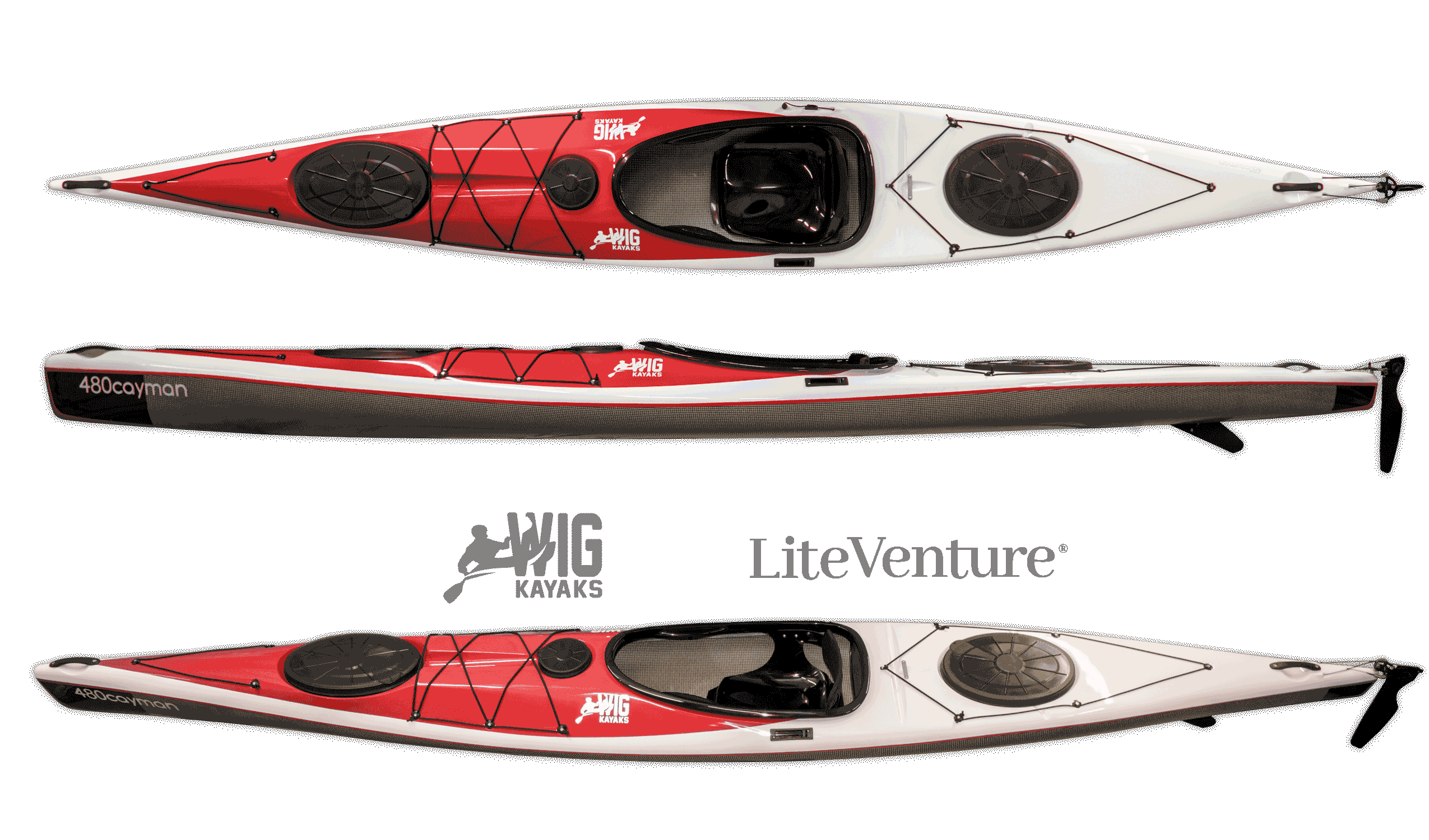 Cayman 480-Carbon/Kevlar Layup-White/Red