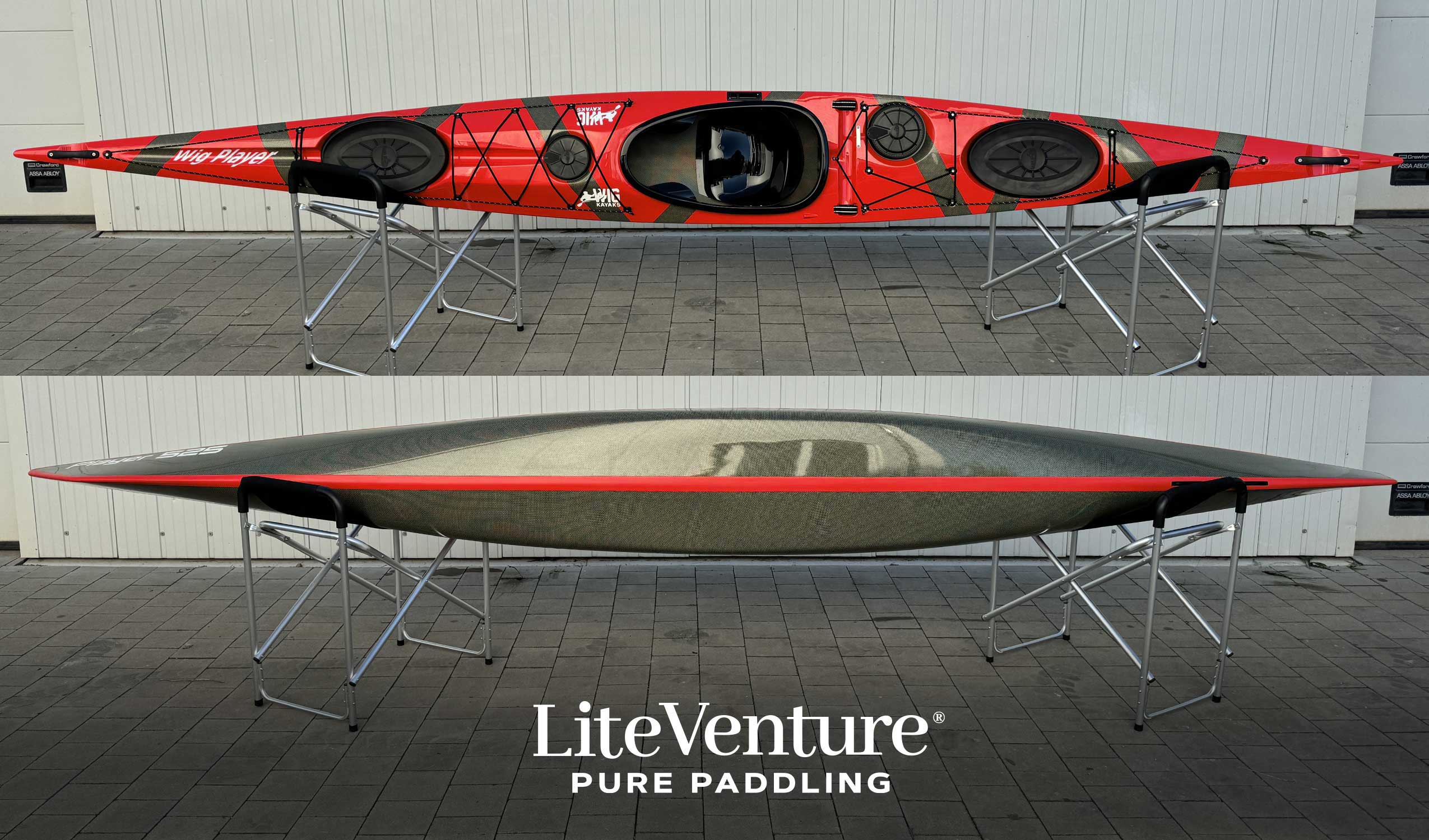 Player 525, Seekajak-Carbon/Kevlar Layup-Rot mit Sichtcarbon