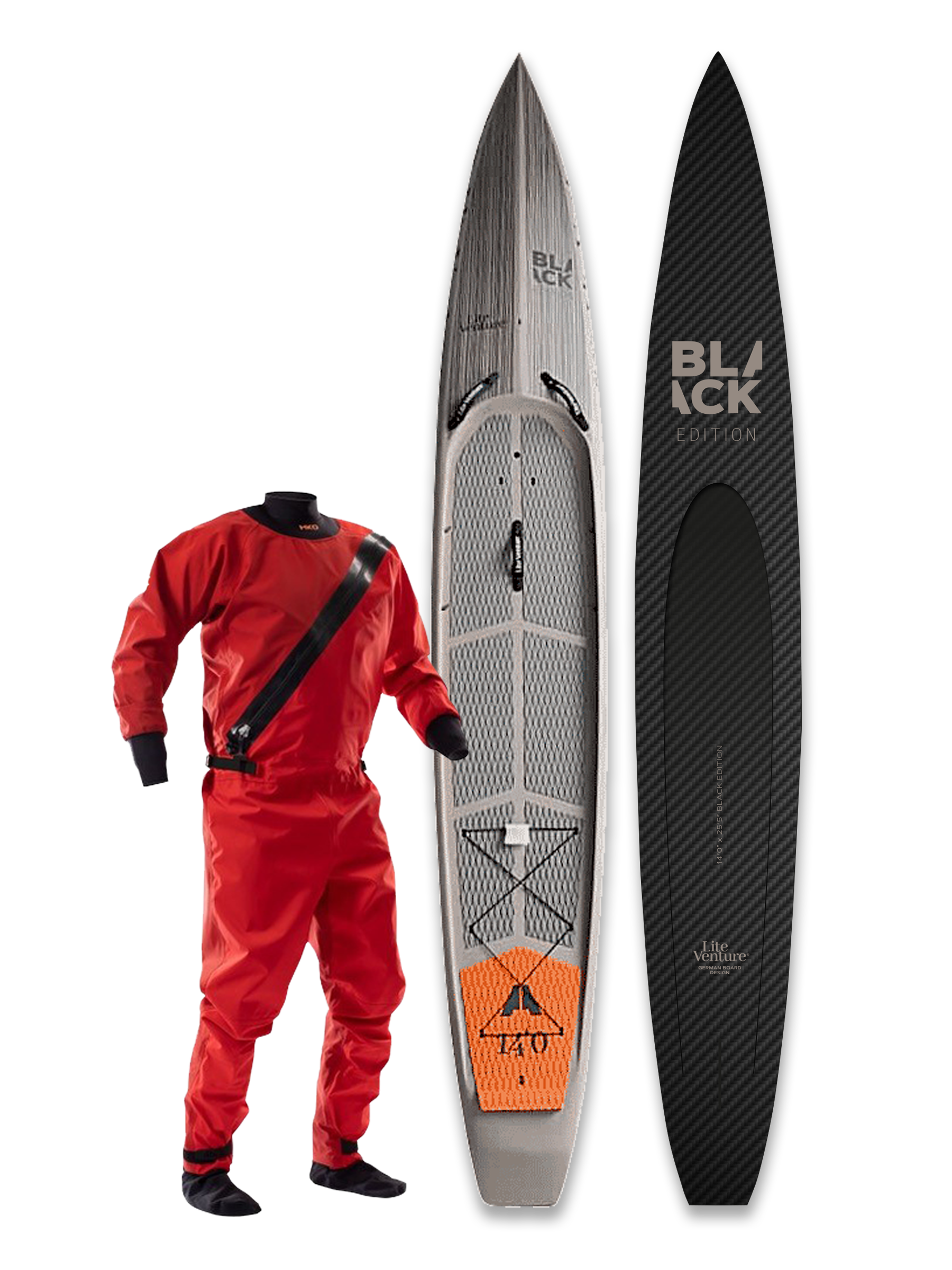 Black Carbon-14" x 24,5"-grau-Winterdeal inklusive Trockenanzug