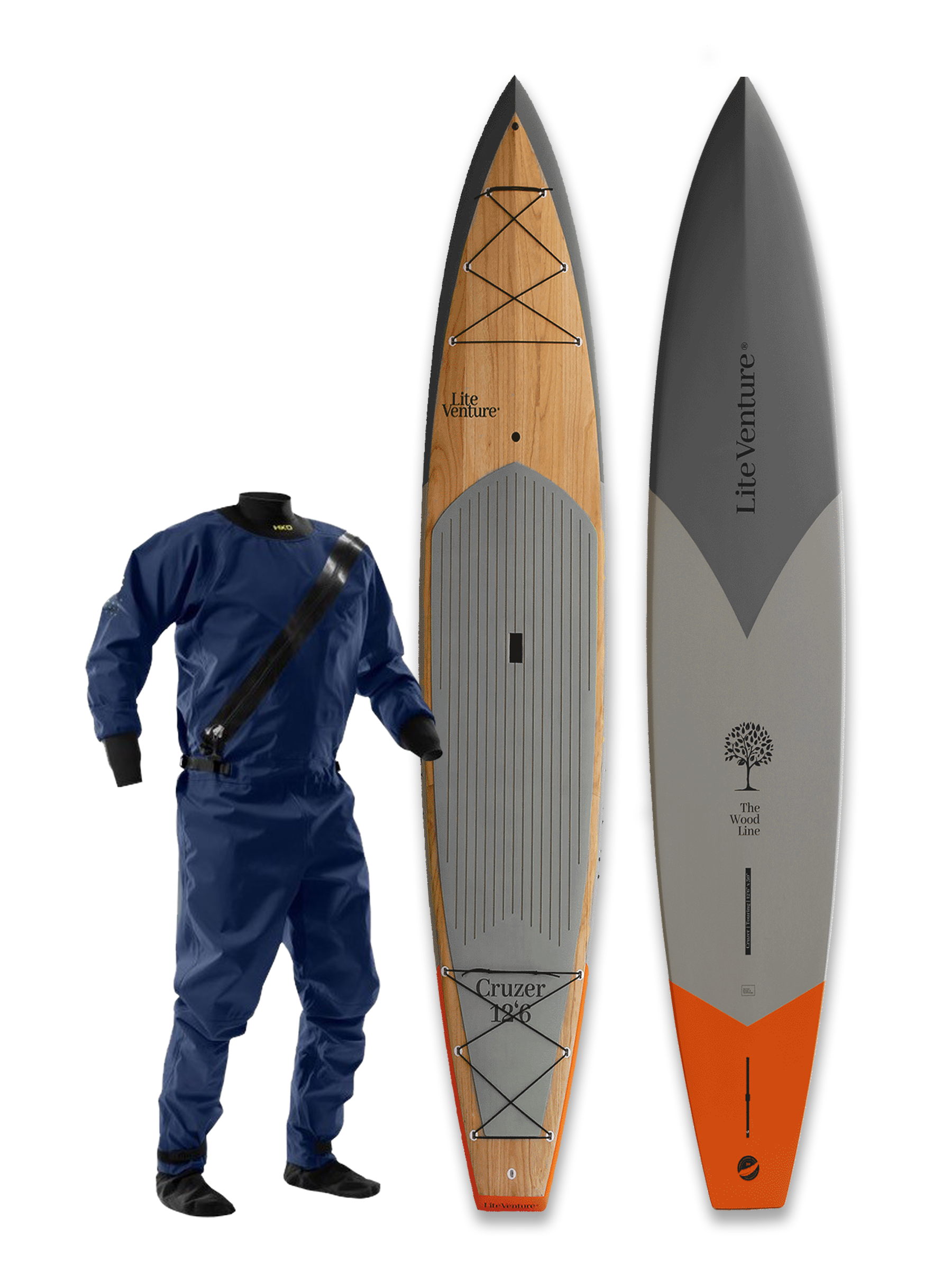 Cruzer-12'6" x 27,5"-grau-Winterdeal inklusive Trockenanzug