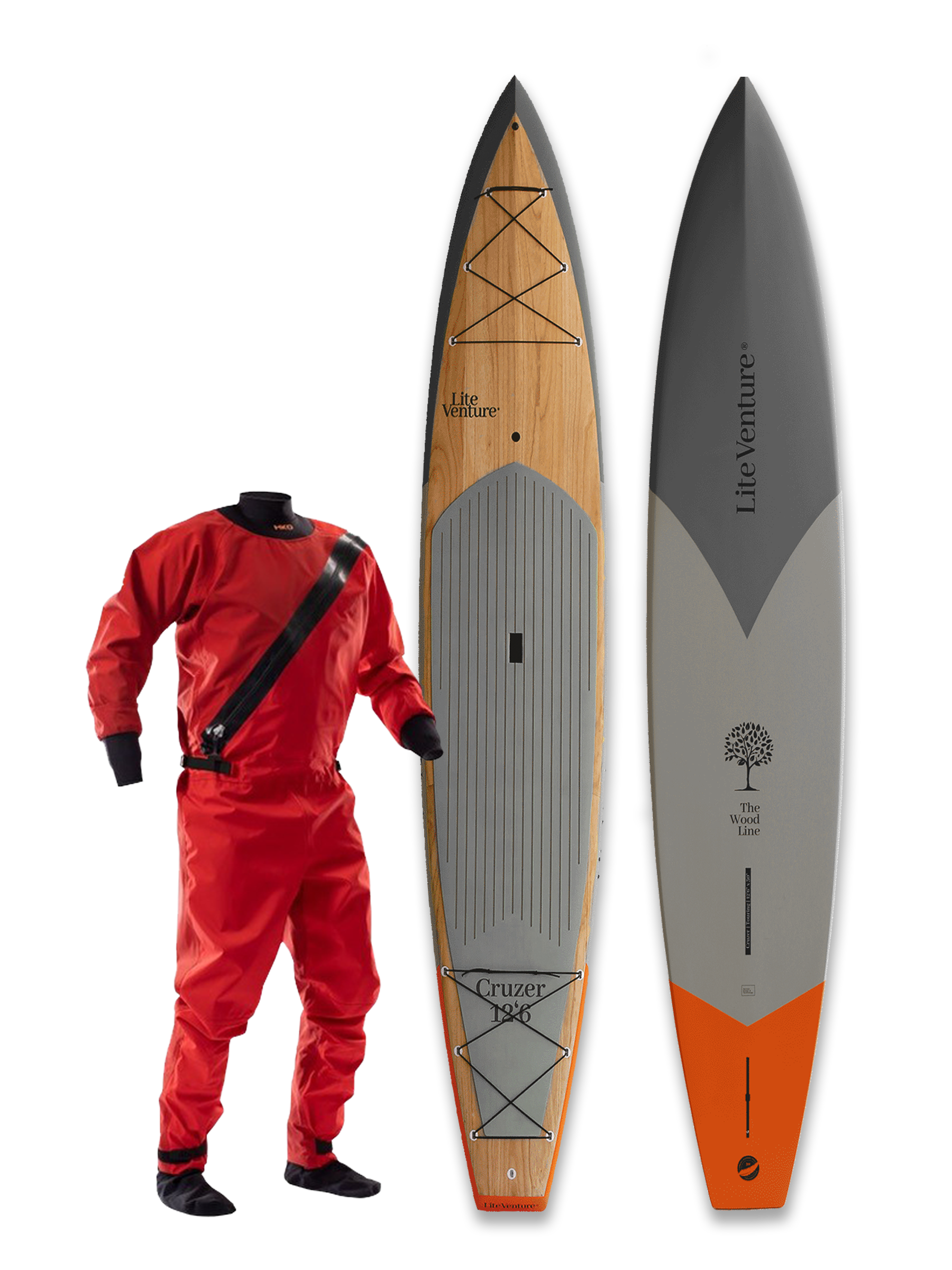 Cruzer-12'6" x 27,5"-grau-Winterdeal inklusive Trockenanzug