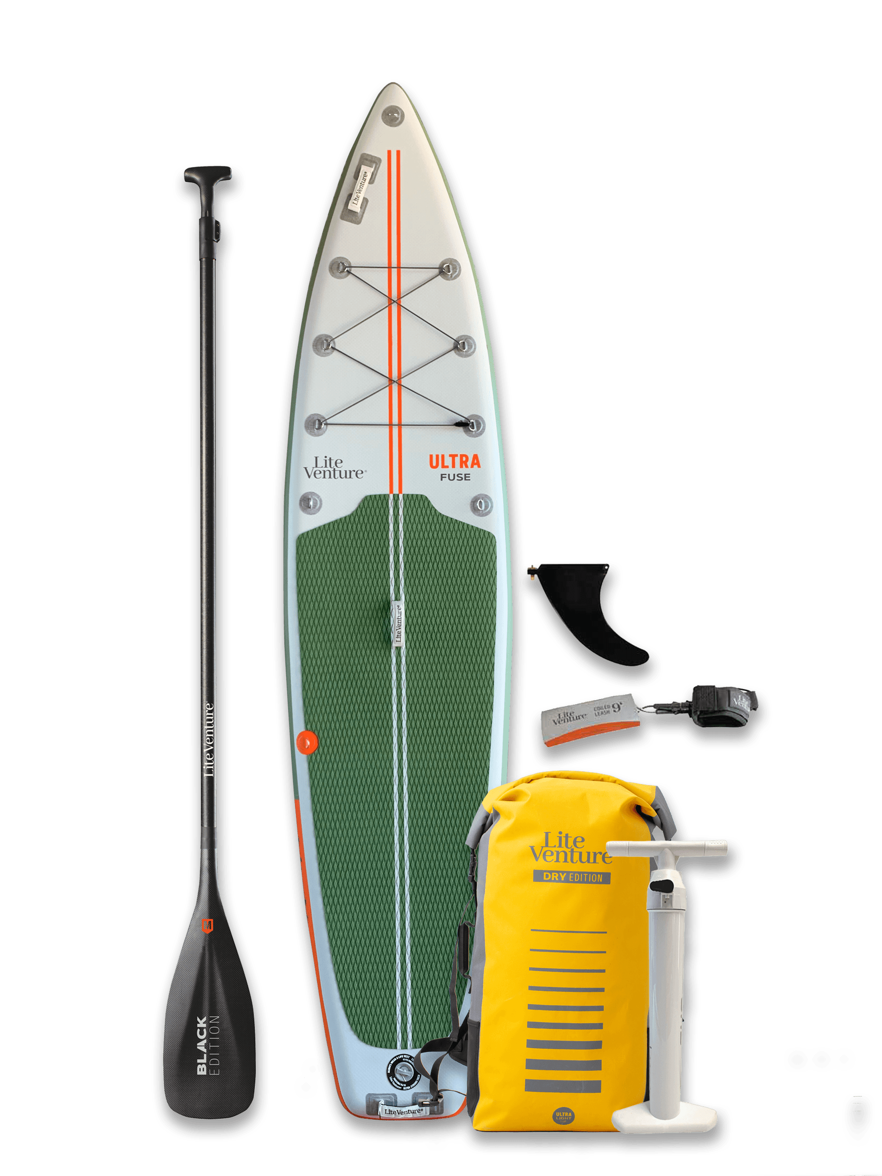 Produktbild von SUP " FUSE Bundle-11'6" x 31"-grün orange-+ Carbonpaddel " der Marke Lite Venture für 980.00 €. Erhältlich online bei Lite Venture ( www.liteventure.de )