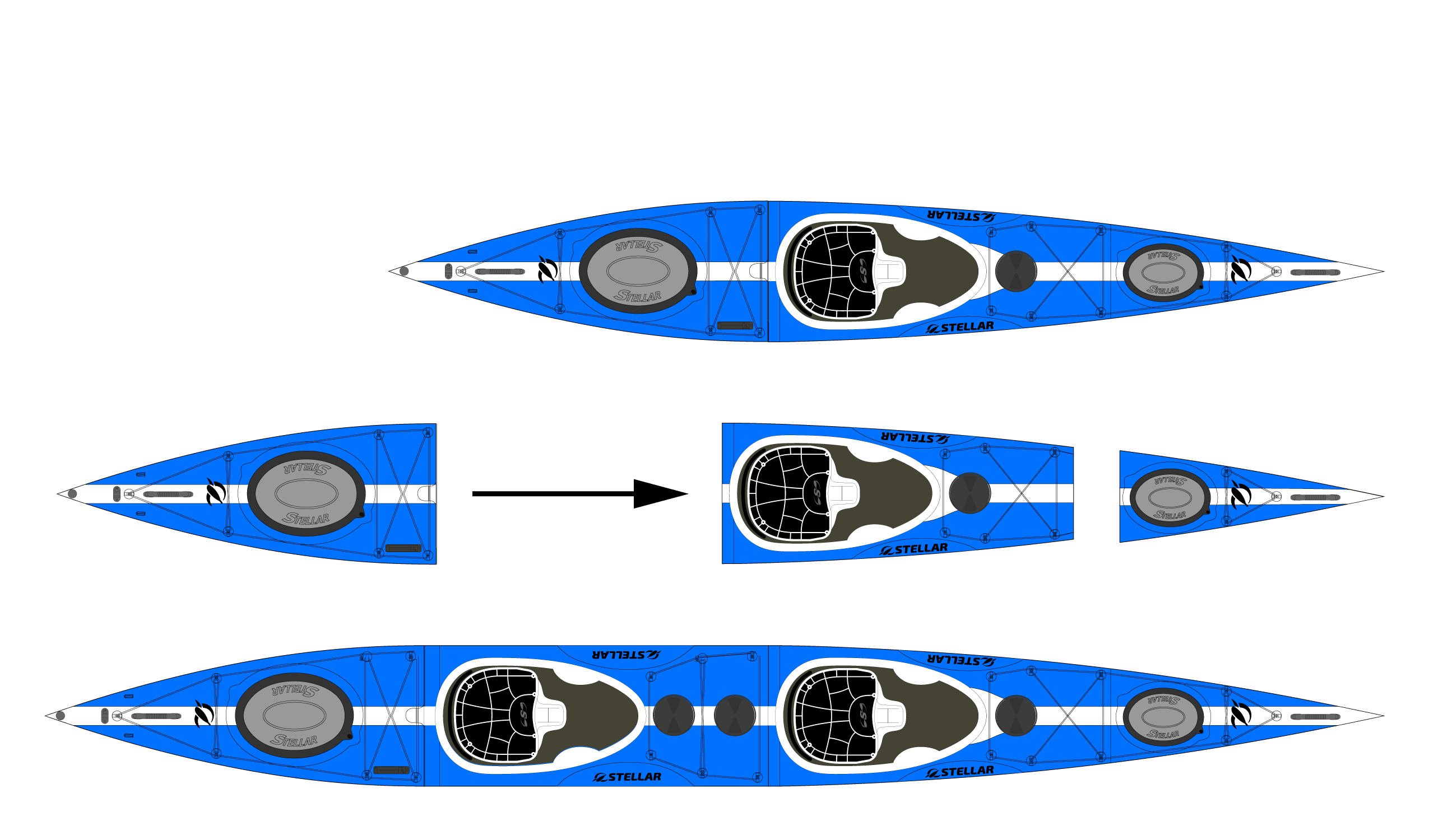 ST19 Mod-Multisport, teilbar-Tandem/Solo-blau weiß