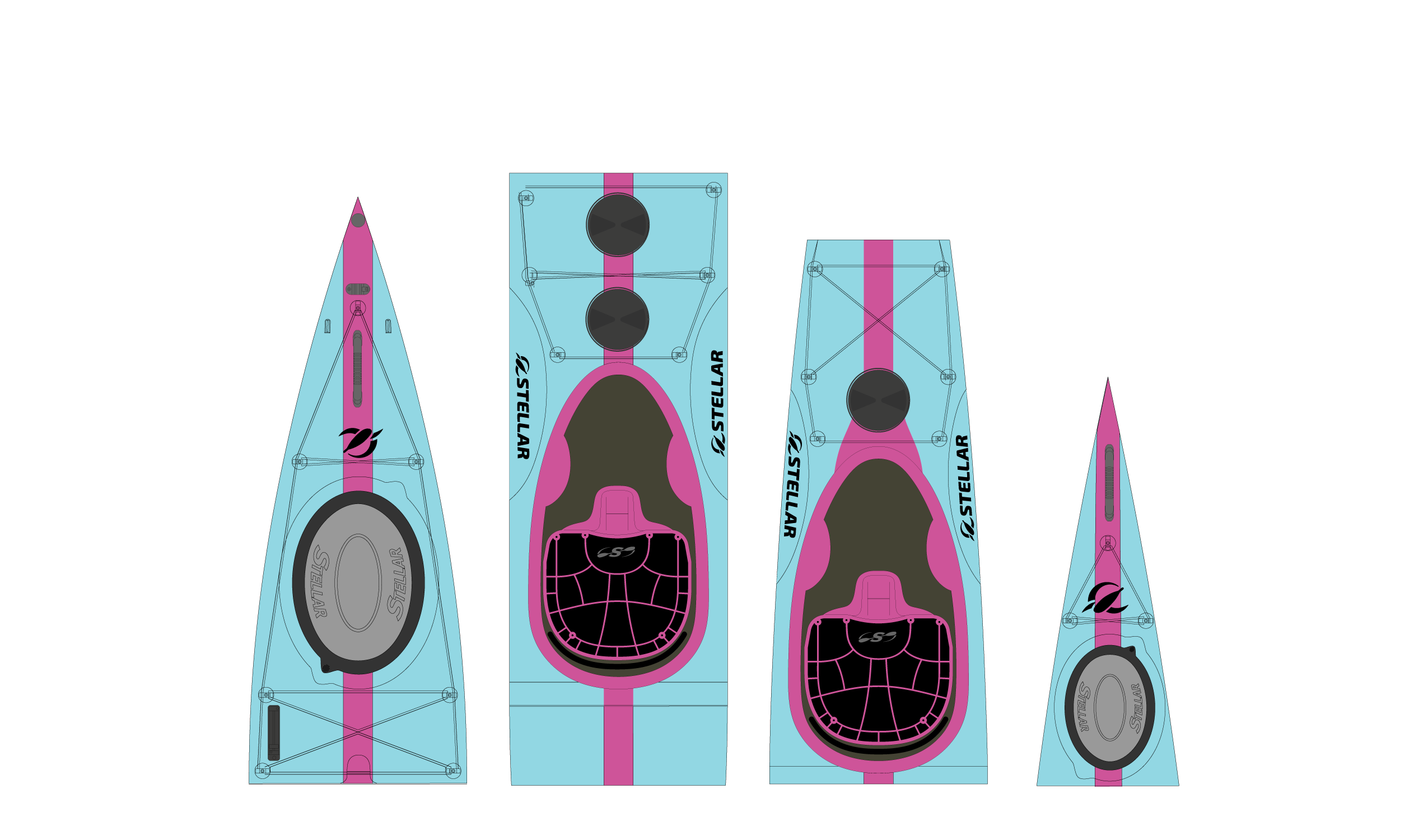 ST19 Mod divisible-tandem/solo-light blue pink-+ carbon paddle