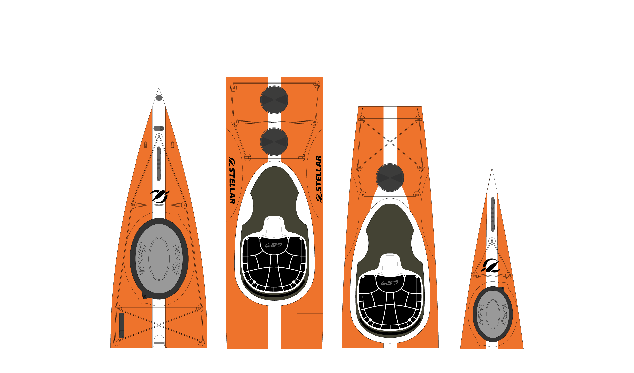 ST19 Mod divisible-tandem/solo-orange white-+ carbon paddle
