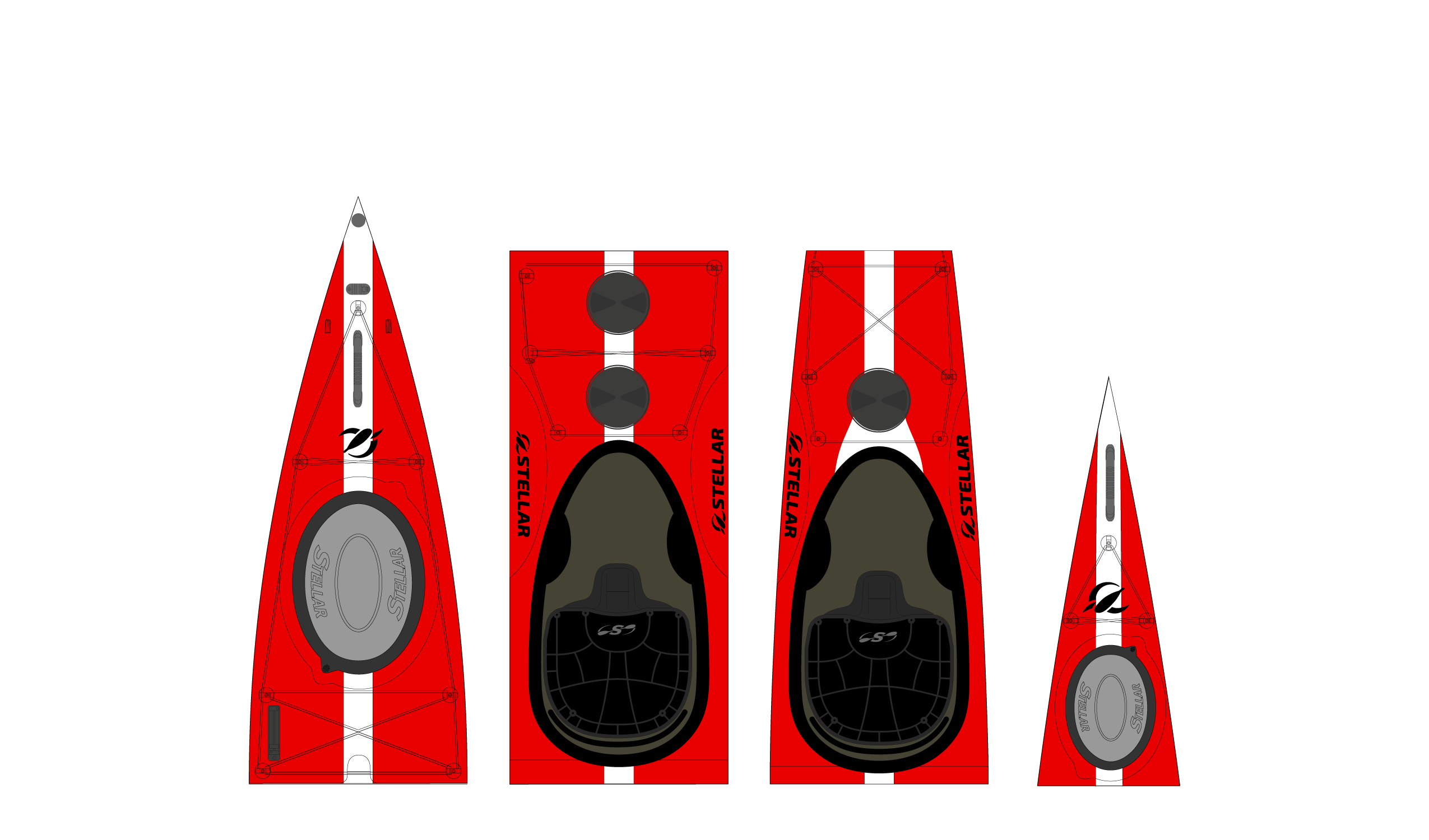 ST19 Mod, divisible tandem & solo kayak-red/white