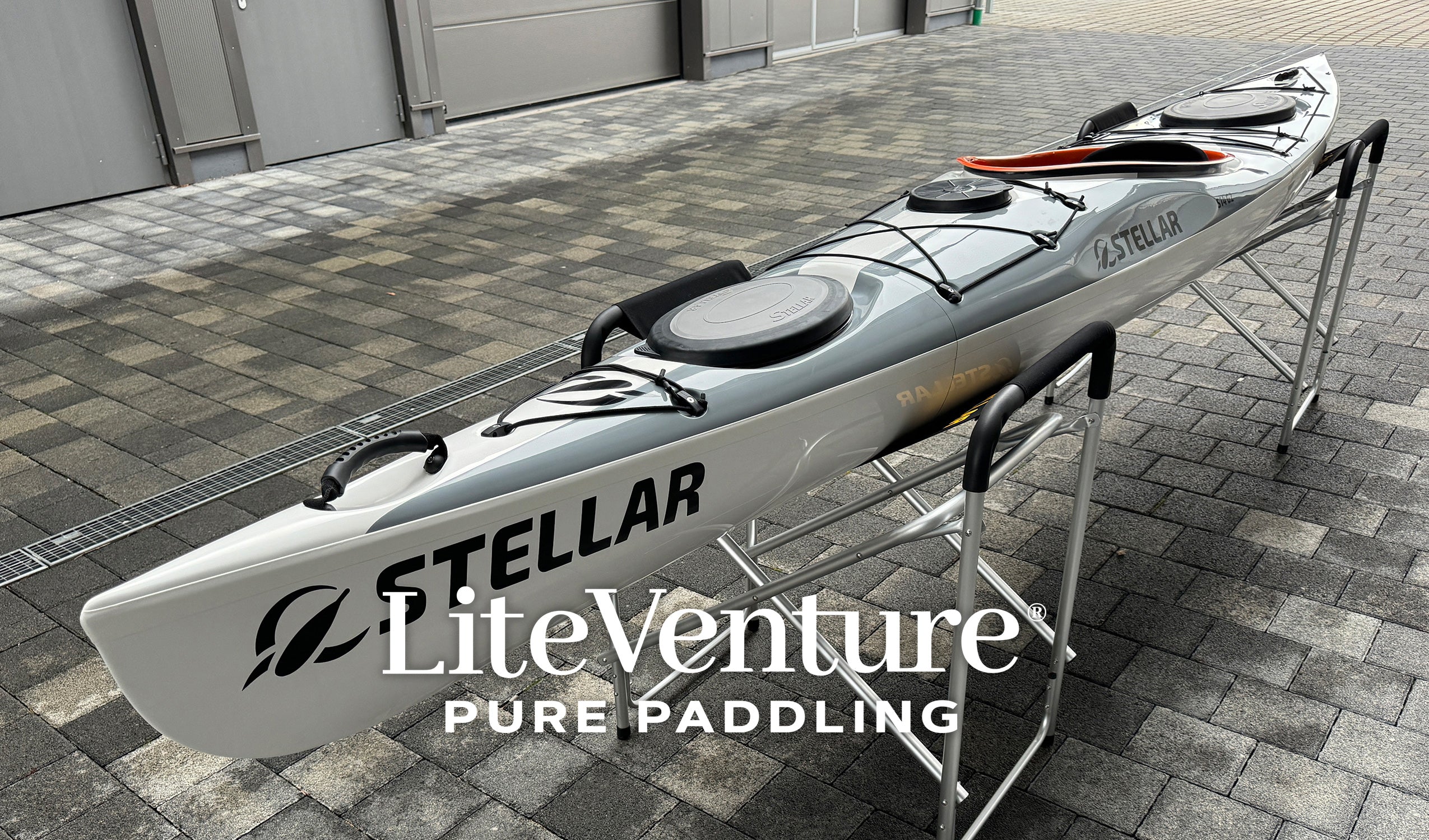 ST19 Mod, teilbar-Multisport Layup Carbon/Kevlar-Tandem & Solo Kajak-grau/weiß