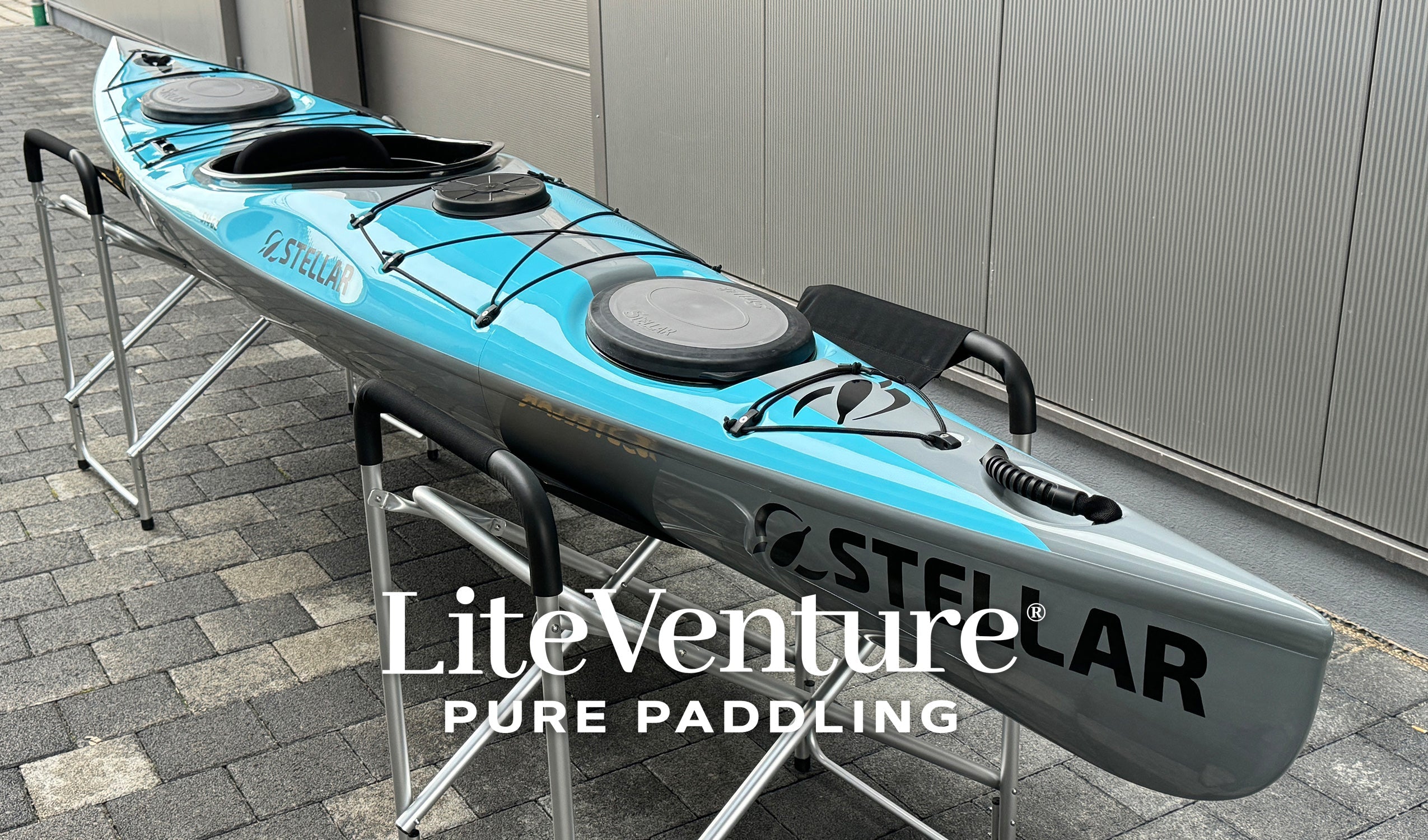 ST19 Mod, teilbar-Multisport Layup Carbon/Kevlar-Tandem & Solo Kajak-türkis/grau