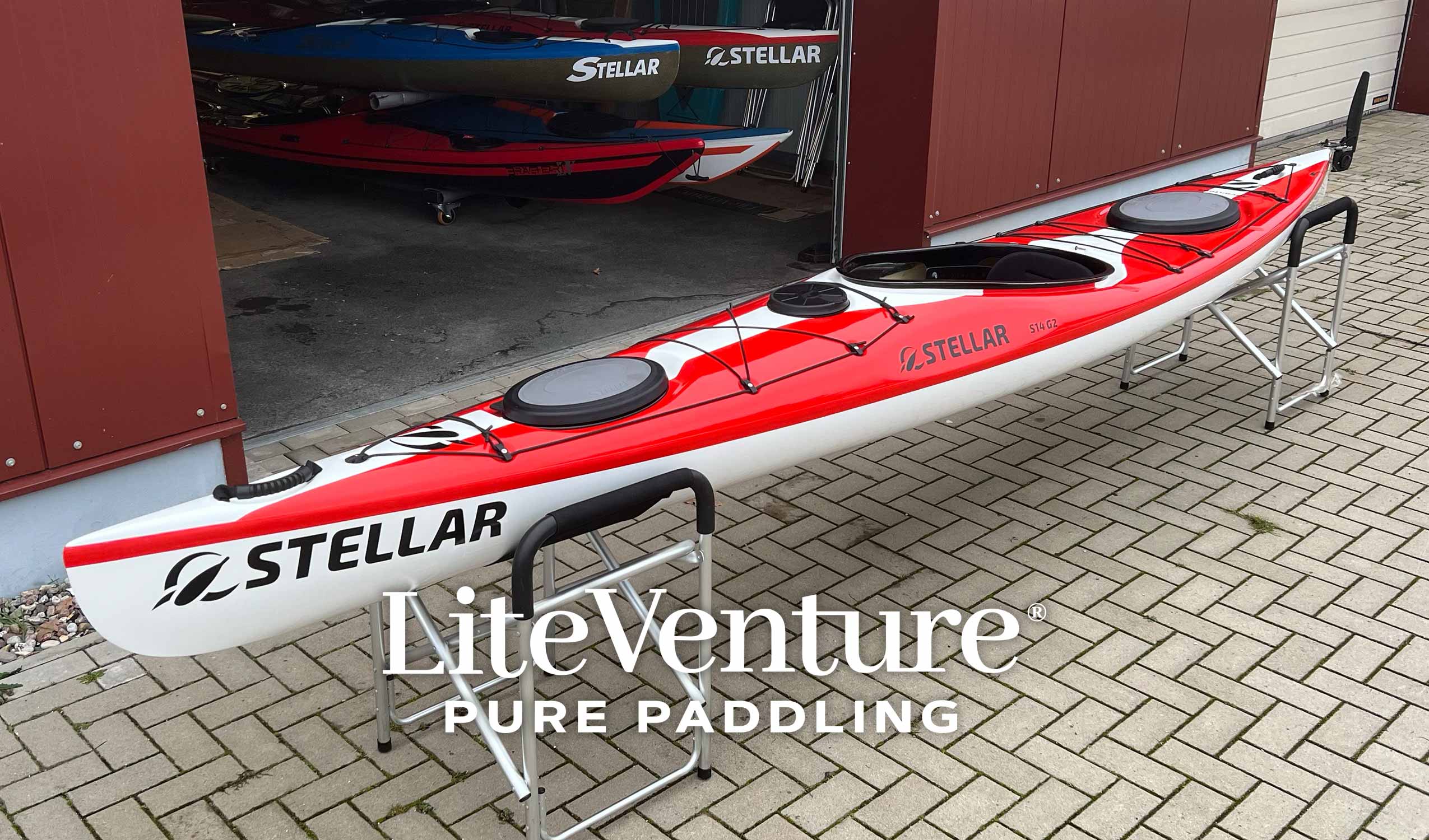 ST19 Mod, divisible tandem & solo kayak-red/white