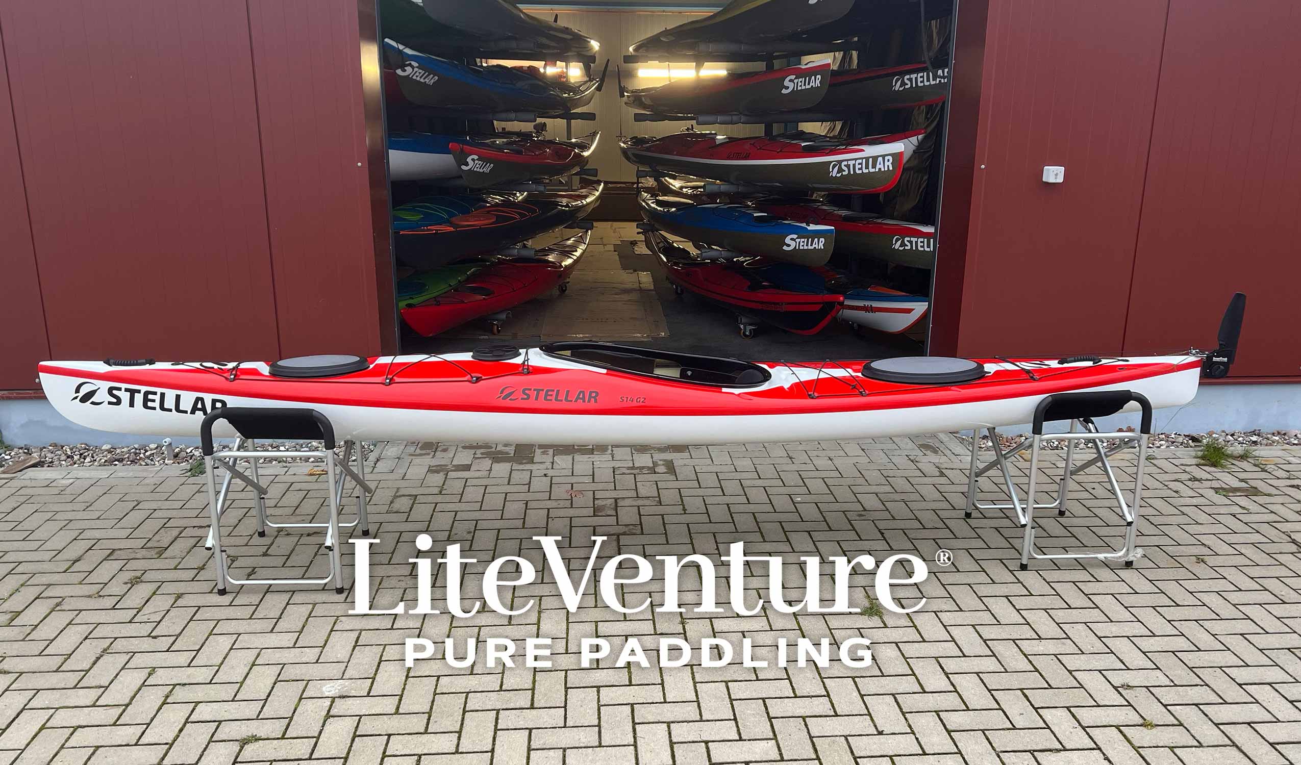 ST19 Mod, divisible tandem & solo kayak-red/white