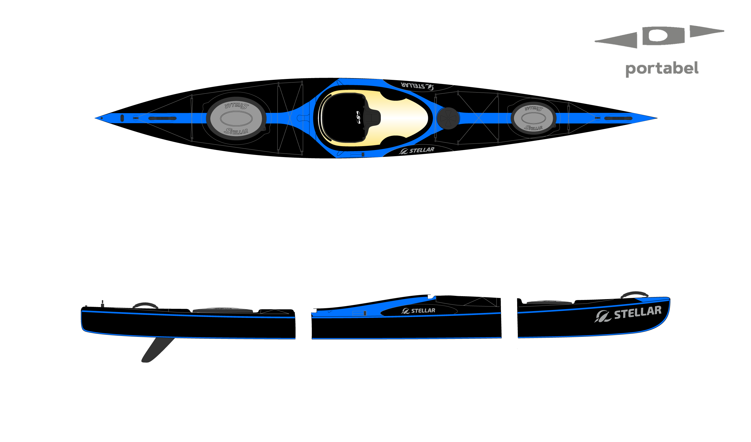 S14 G2 Mod-Multisport, teilbar-schwarz blau