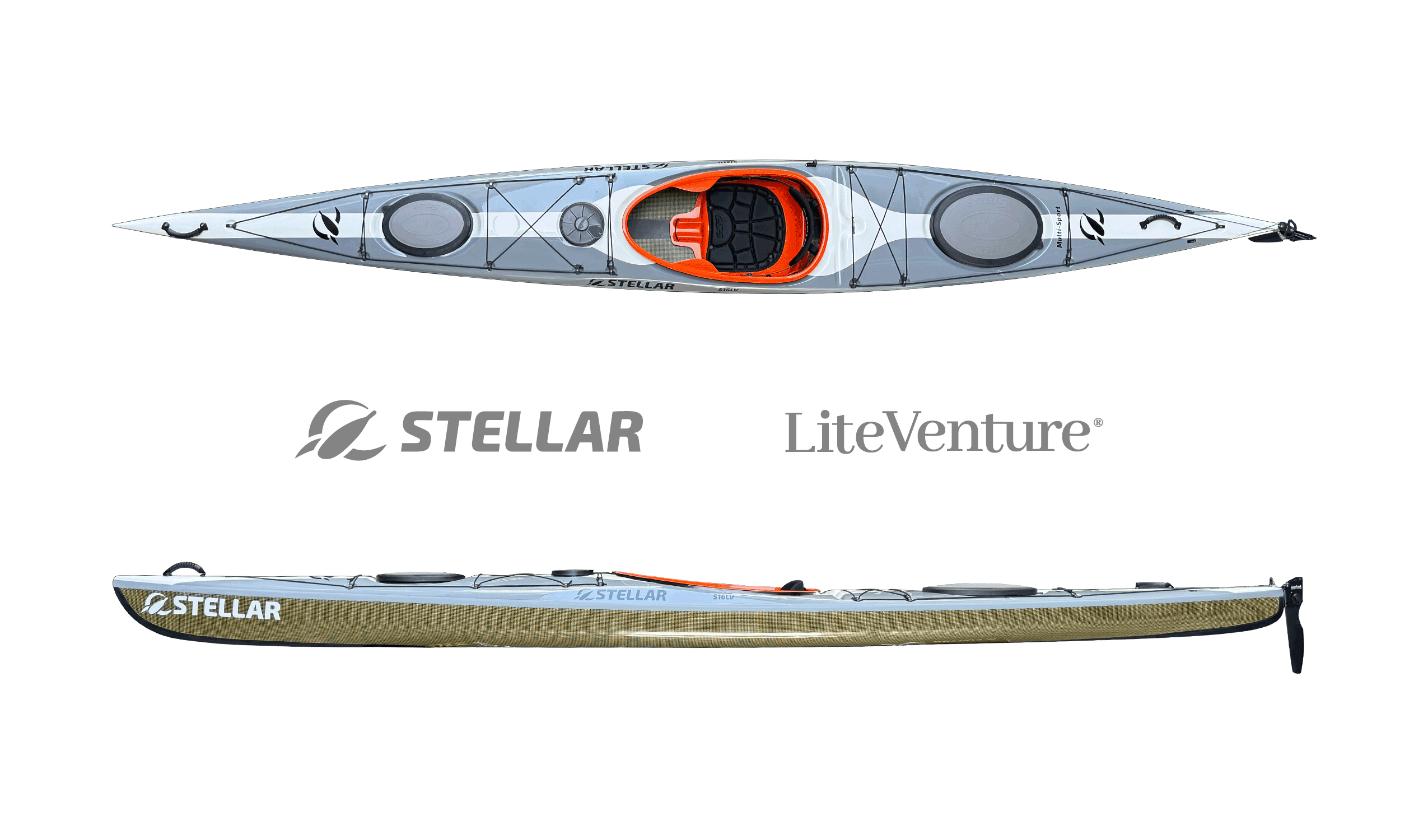 S16LV-Mod-Multisport-teilbares Kajak-grau weiß