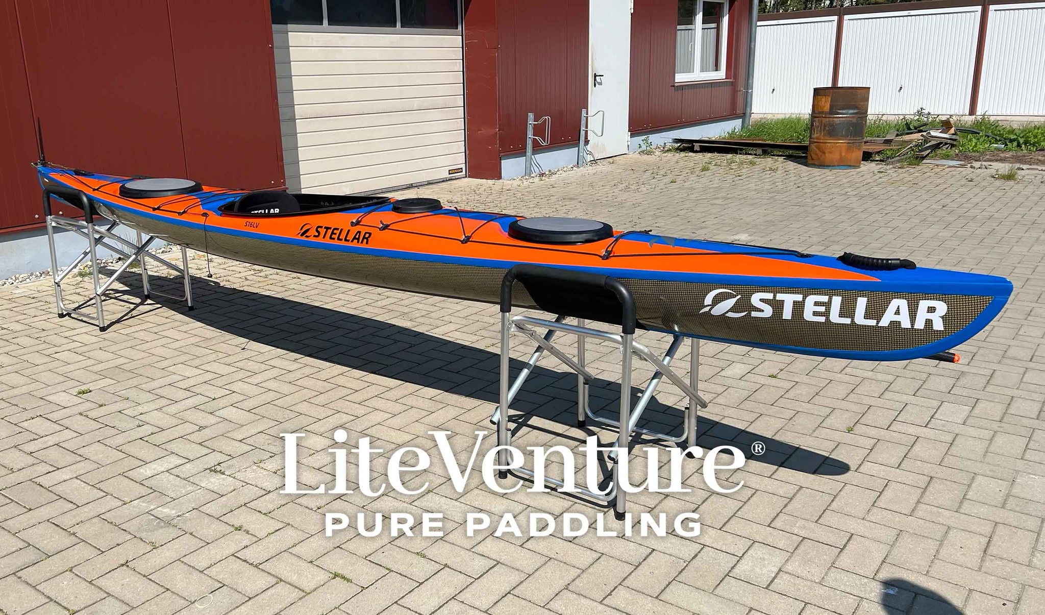 Leichtes Kajak Stellar S16 LV Blau orange leichtes-kajak-stellar-s16-lv-blau-orange