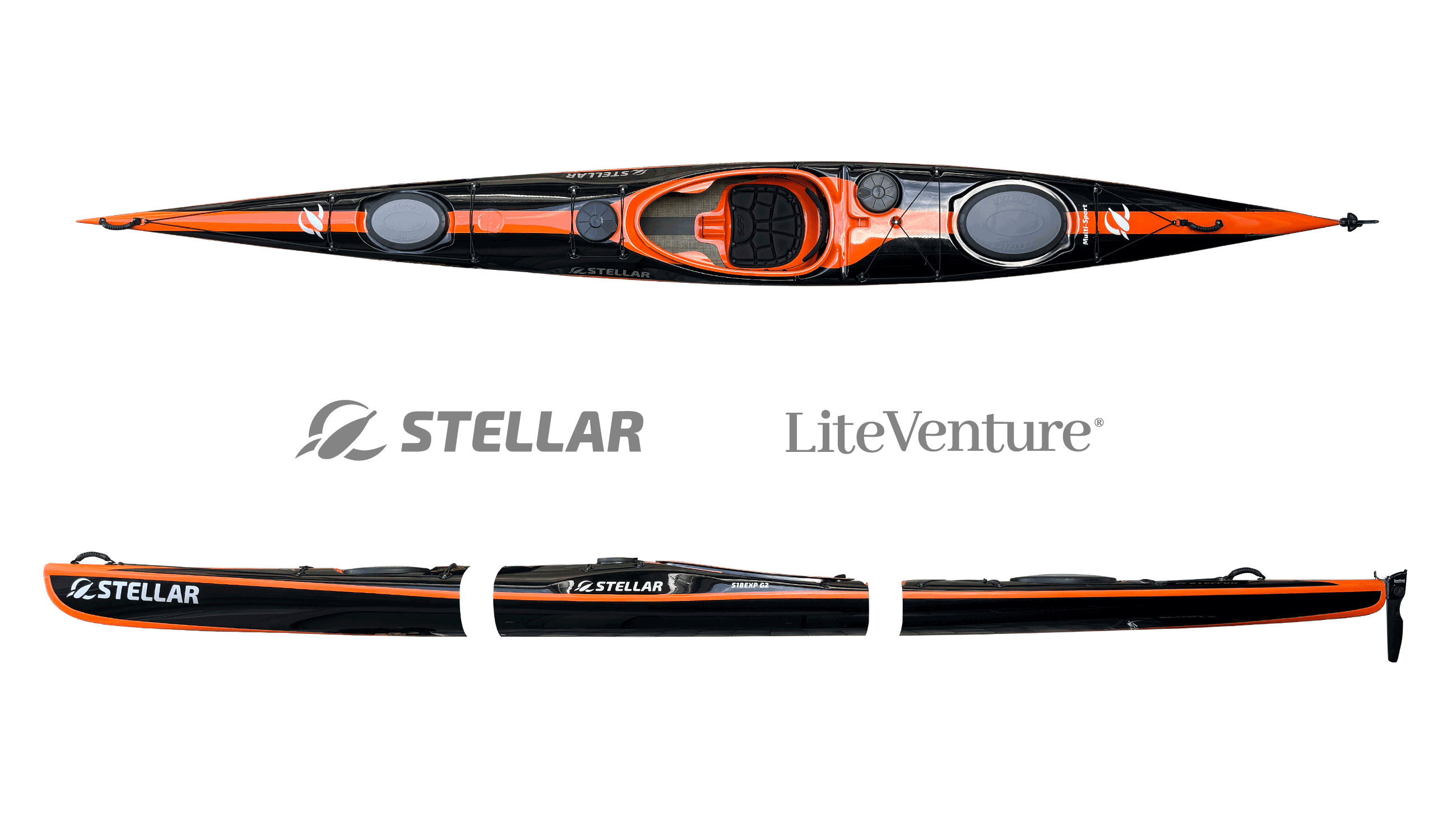 S18 Expedition G2-Multisport, teilbar-schwarz orange