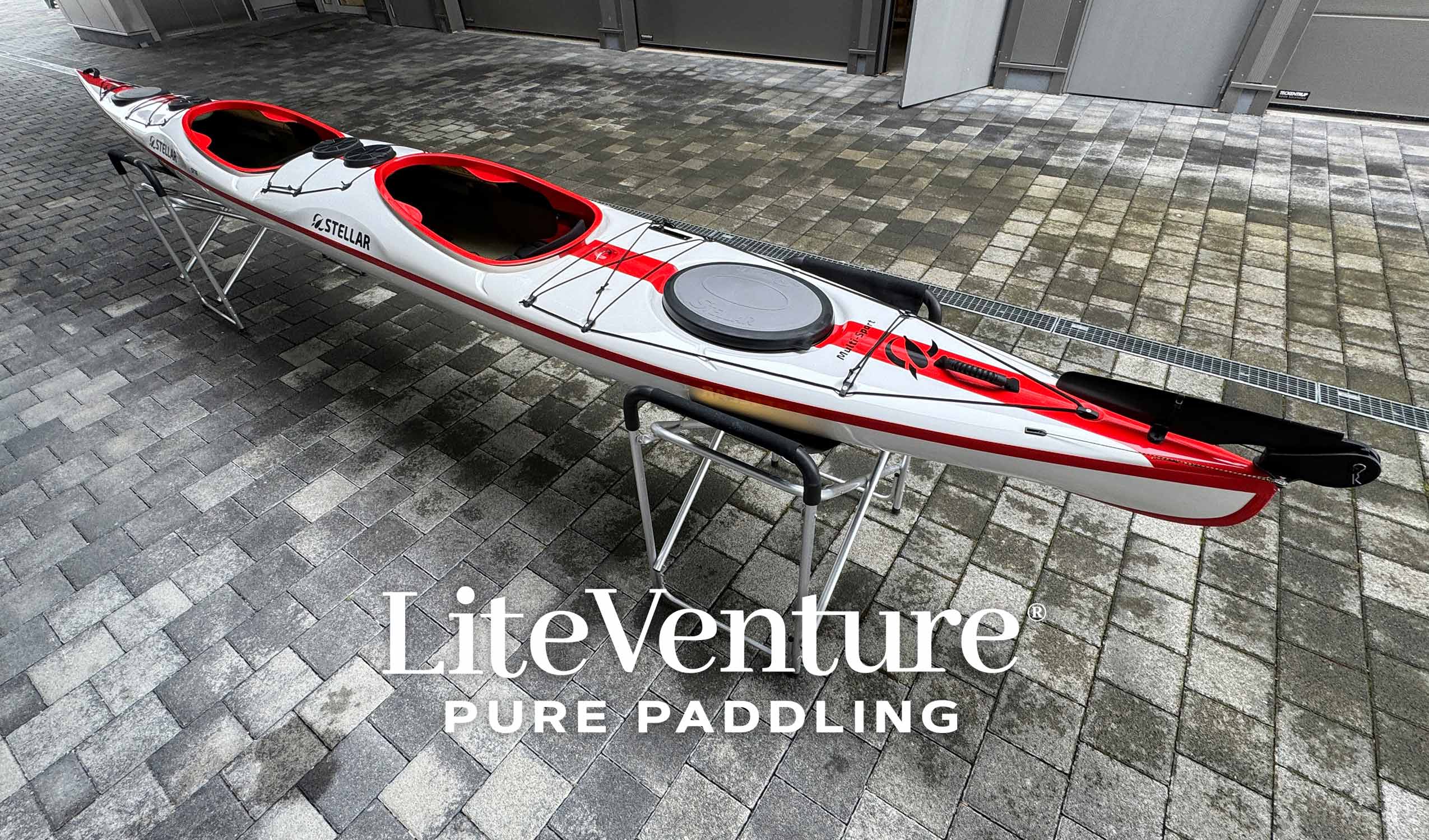 ST19 Mod, divisible tandem & solo kayak-white/red