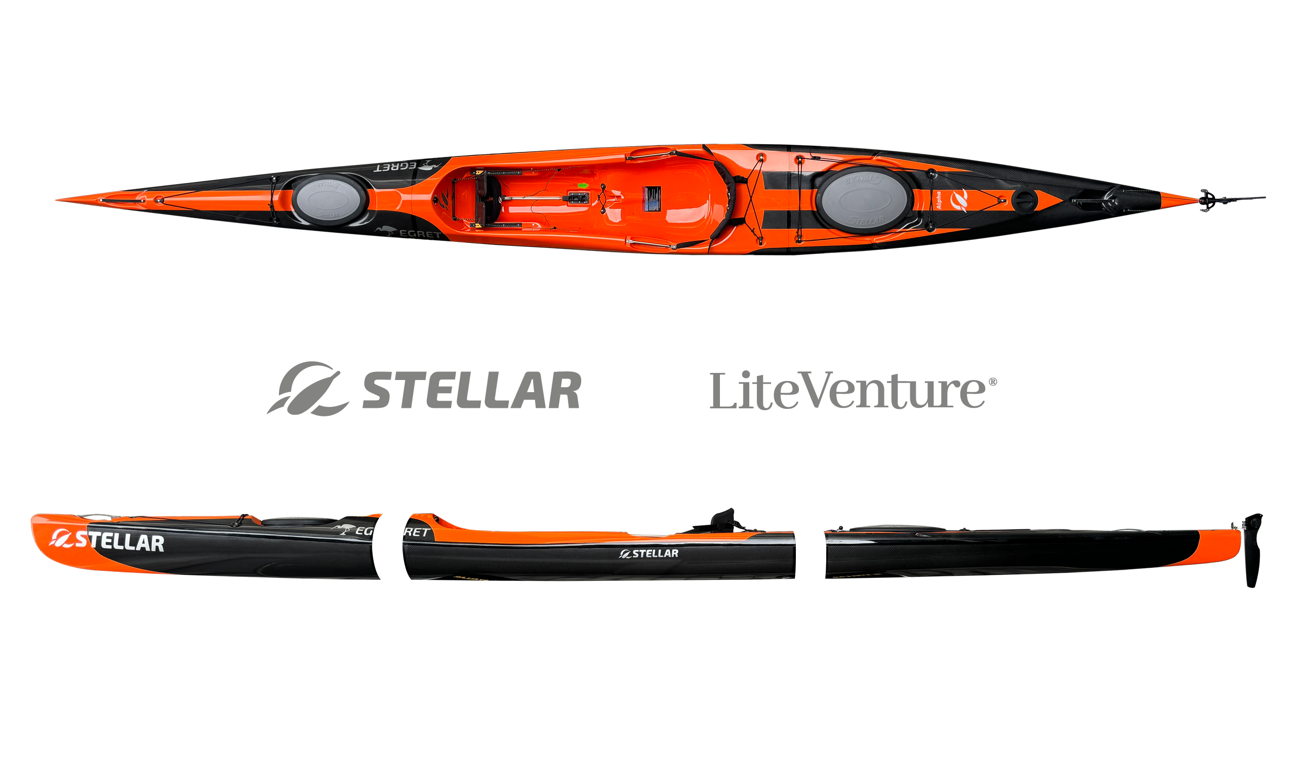 Egret MOD-Alpha, teilbar-schwarz orange