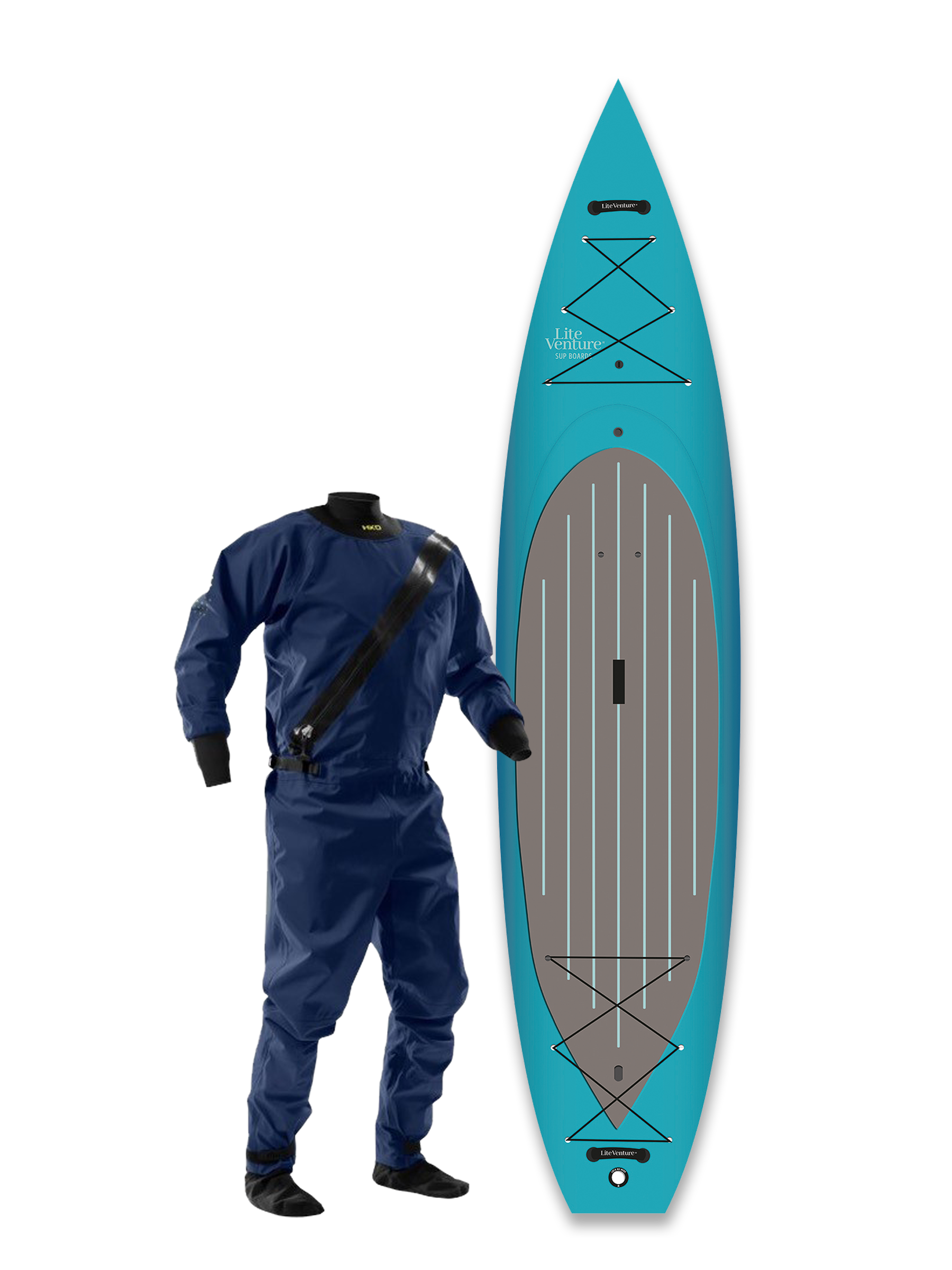 Tough Shell Touring-11'6'' x 30"-turquoise grey-winter deal includes drysuit