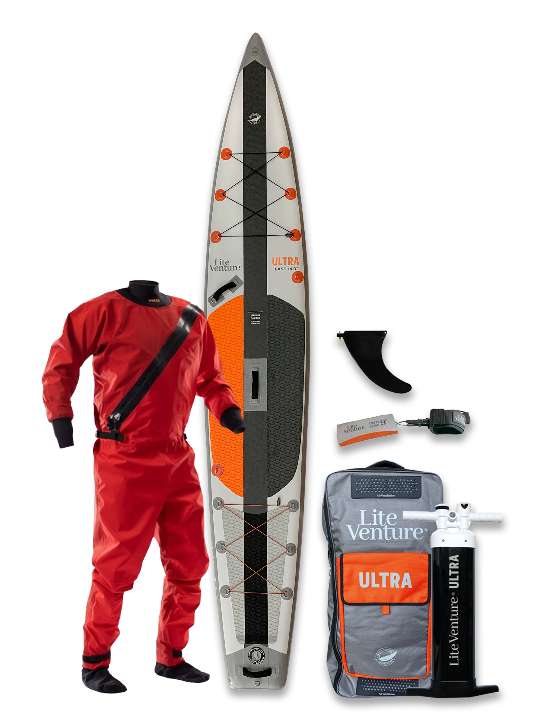 ULTRA Fast-14'0" x 28"-orange grey-winter deal includes drysuit