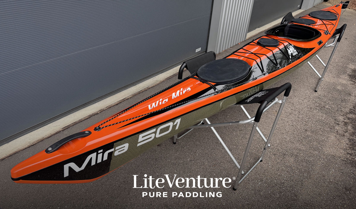 Mira 501 Seekajak-Carbon/Kevlar Layup-Orange/Schwarz/Sichtcarbon