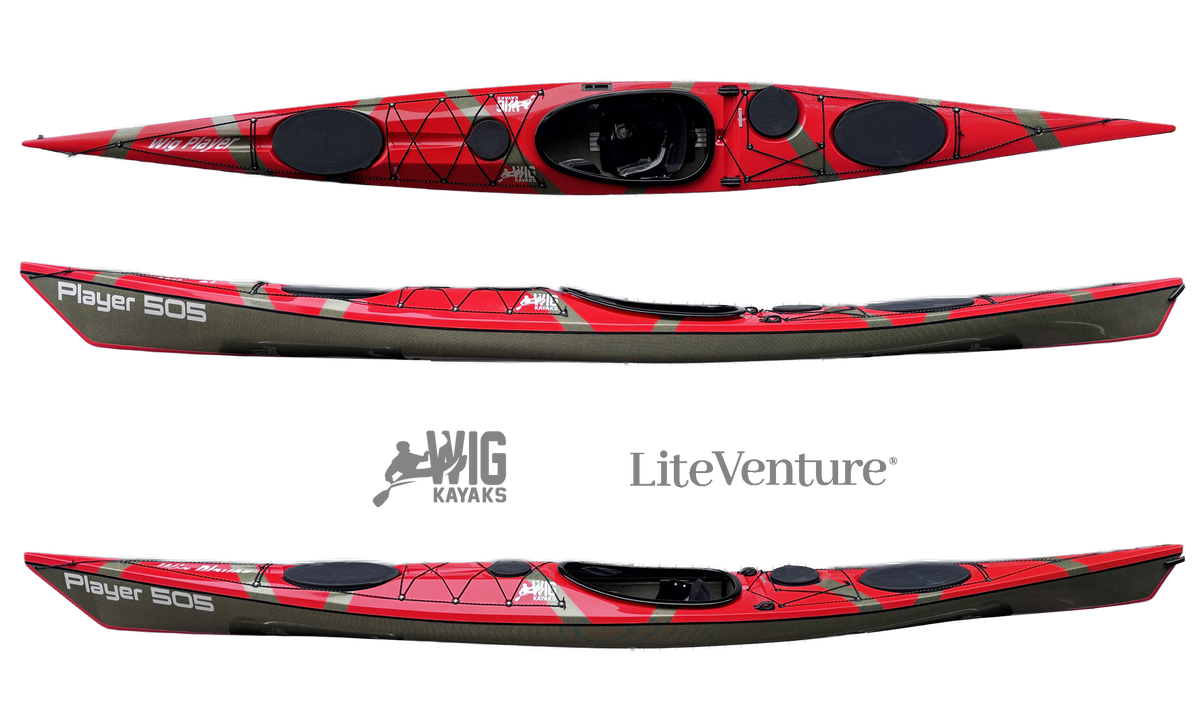 Player 505 Seekajak-Carbon/Kevlar Layup-Rot/Sichtcarbon