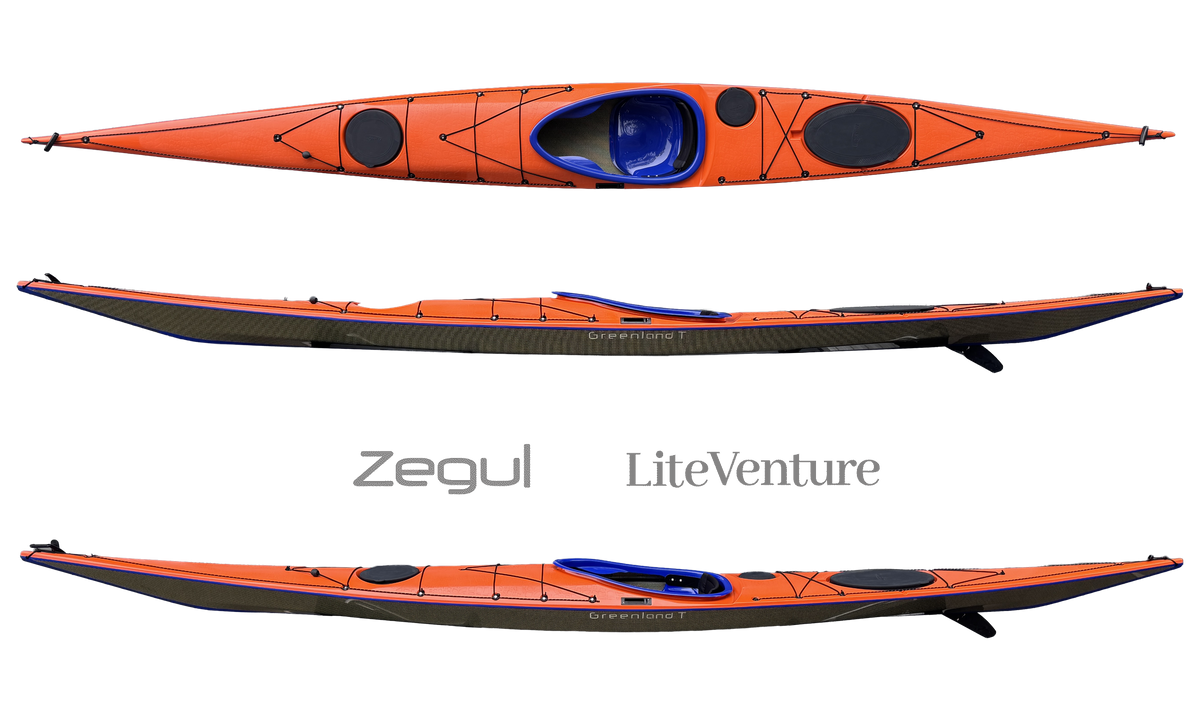 Greenland T-Carbon/Kevlar Layup-Orange/Blau mit Sichtcarbon