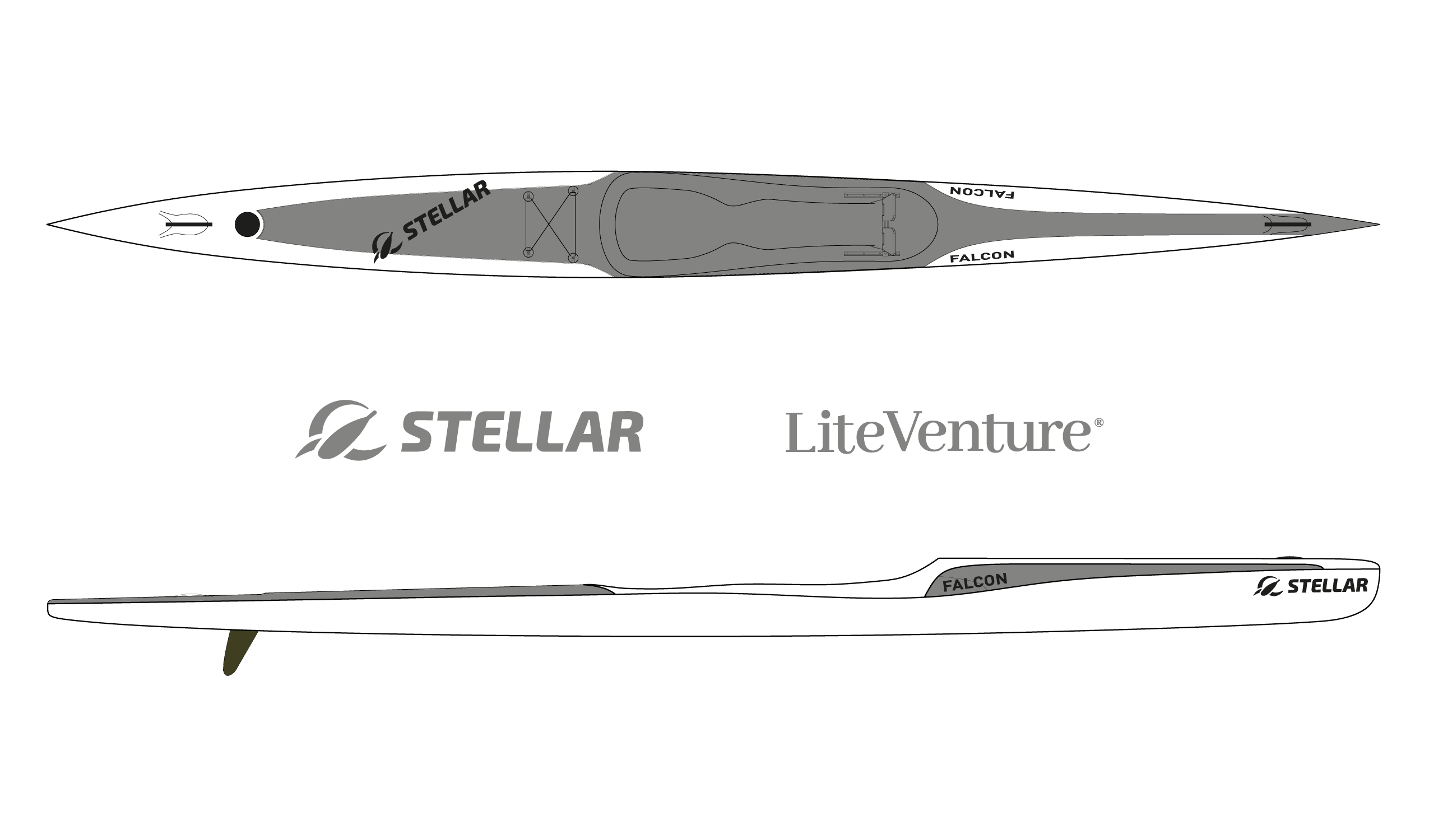 Produktbild von " Falcon Excel-weiß grau " der Marke STELLAR Lightweight für 3490.00 €. Erhältlich online bei Lite Venture ( www.liteventure.de )