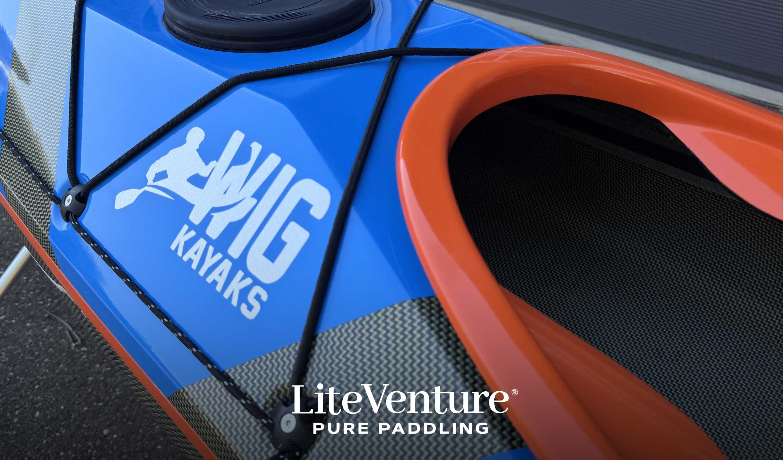 Hunter 520 Seekajak-Carbon/Kevlar Layup-Sky Blue / Orange / Carbon/Kevlar Sichtcarbon