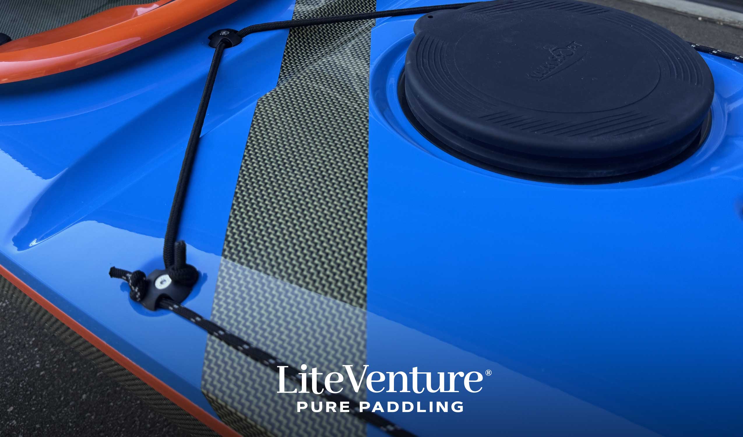 Hunter 520 Seekajak-Carbon/Kevlar Layup-Sky Blue / Orange / Carbon/Kevlar Sichtcarbon