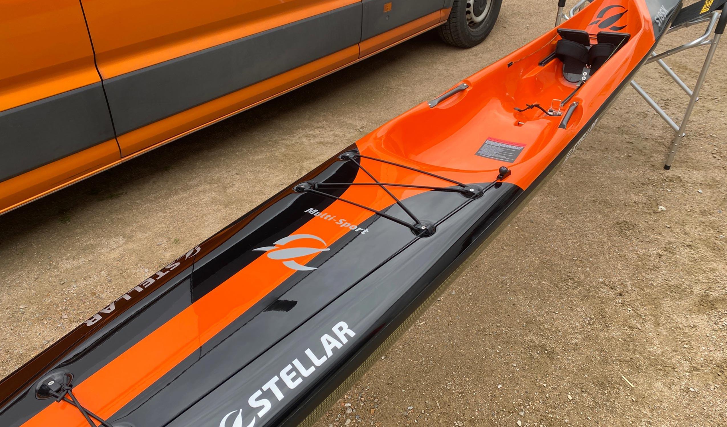 Produktbild von Kajak " S18S X Multisport-schwarz orange " der Marke STELLAR Lightweight für 3390.00 €. Erhältlich online bei Lite Venture ( www.liteventure.de )
