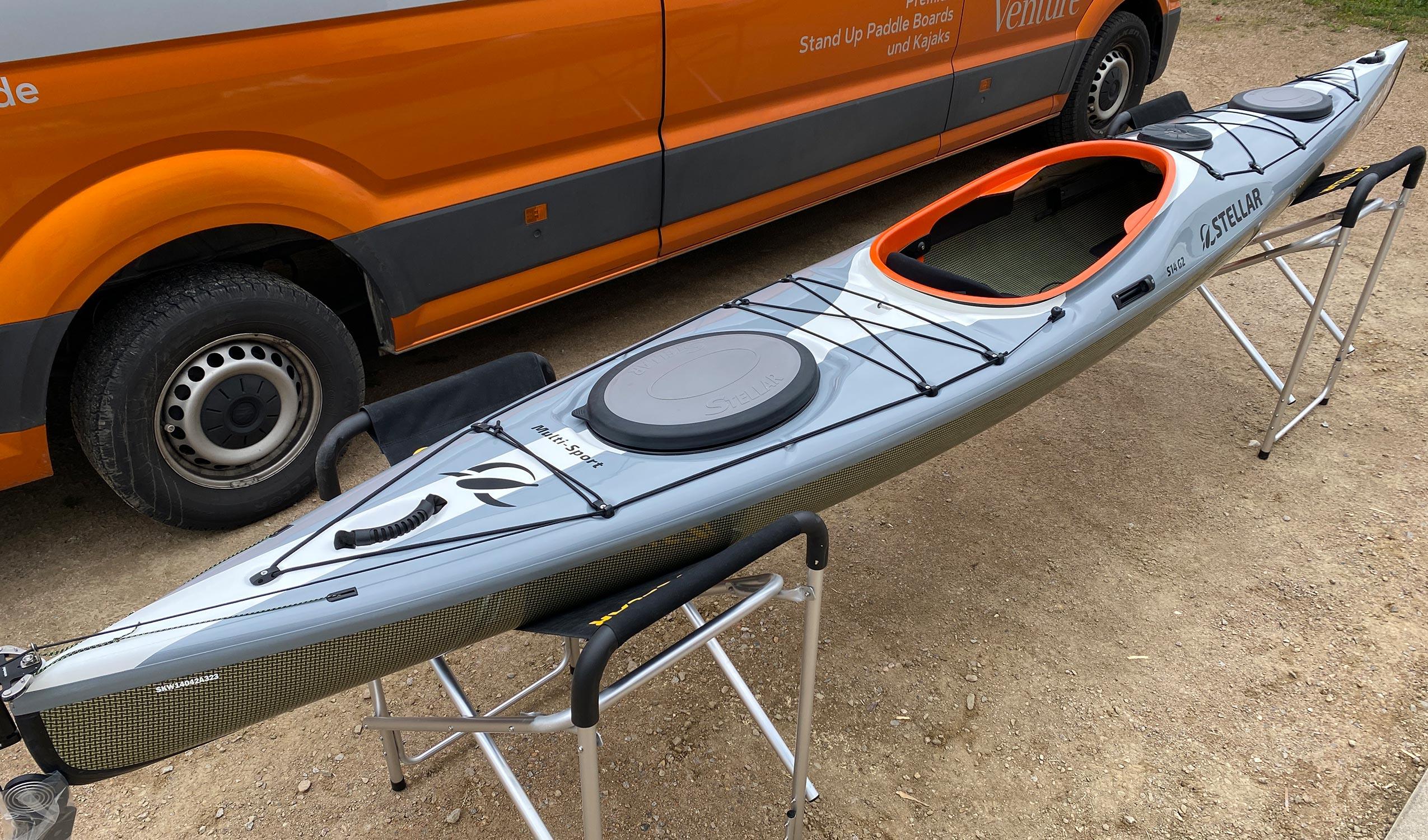 Produktbild von Kajak " S14 G2 Multisport-grau weiß " der Marke STELLAR Lightweight für 3360.00 €. Erhältlich online bei Lite Venture ( www.liteventure.de )