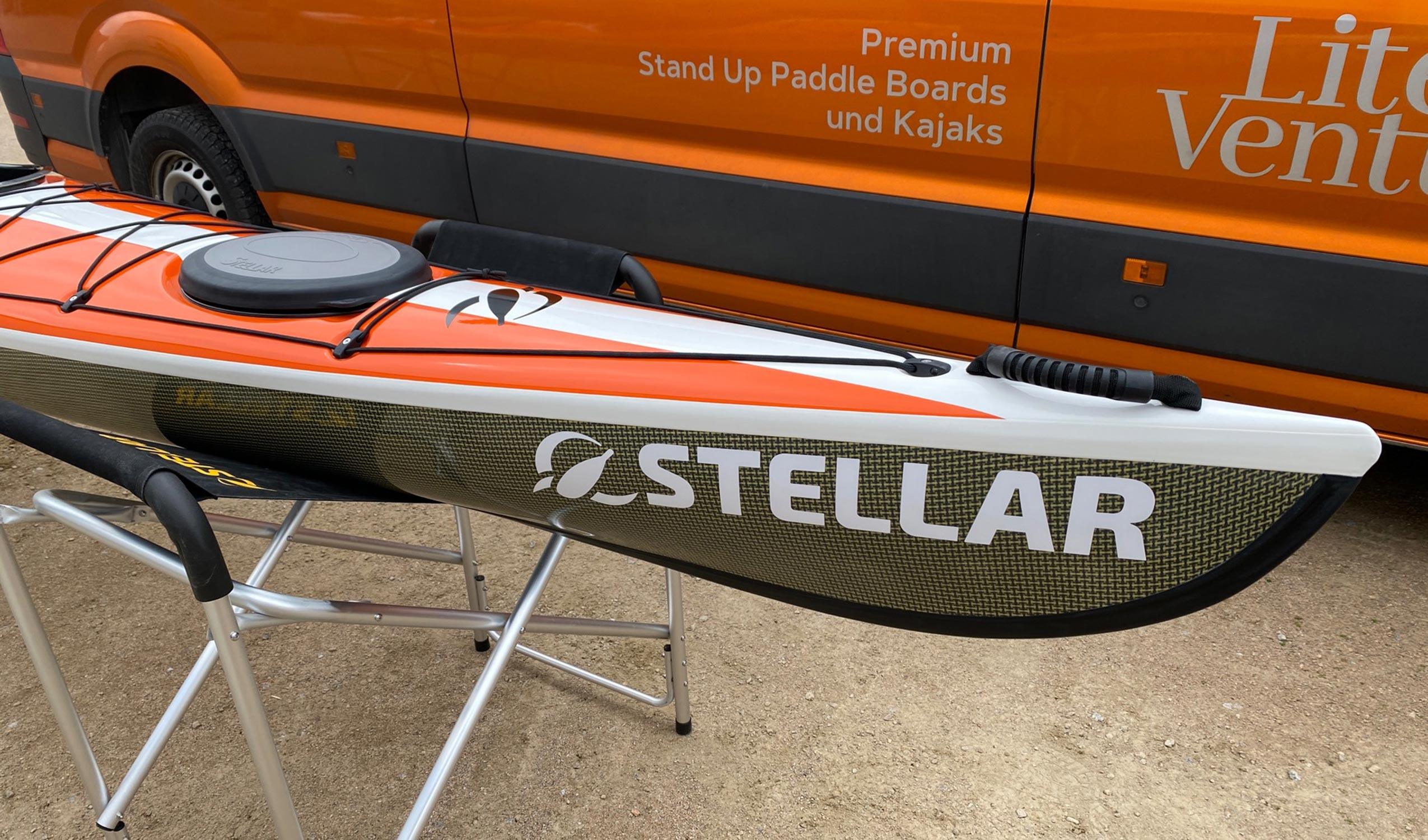 Produktbild von Kajak " S15LV Multisport-orange weiß " der Marke STELLAR Lightweight für 3240.00 €. Erhältlich online bei Lite Venture ( www.liteventure.de )