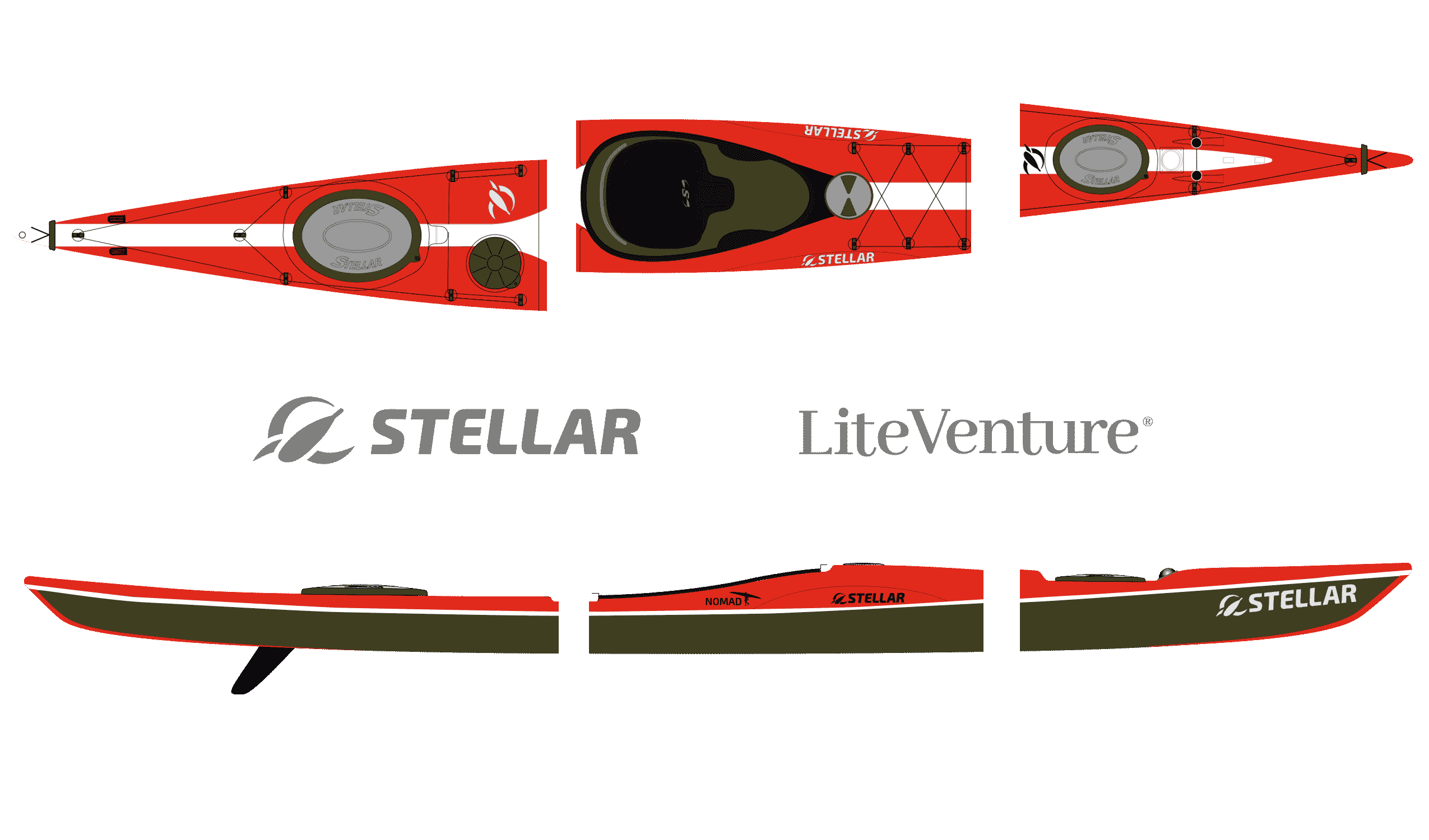 Nomad Mod-teilbar-Multisport Plus-Rot/Weiss