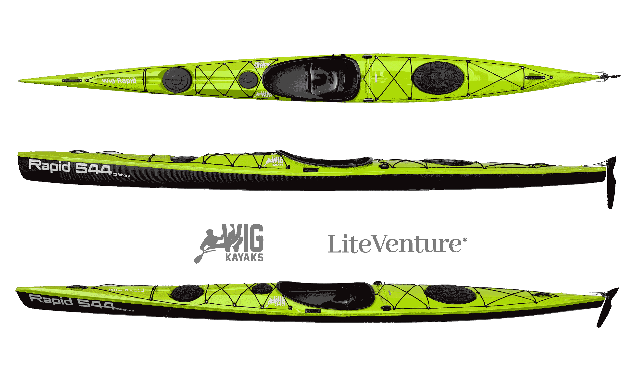 Rapid 544 Marathon Seekajak-Carbon-Kevlar Layup-Acid Green