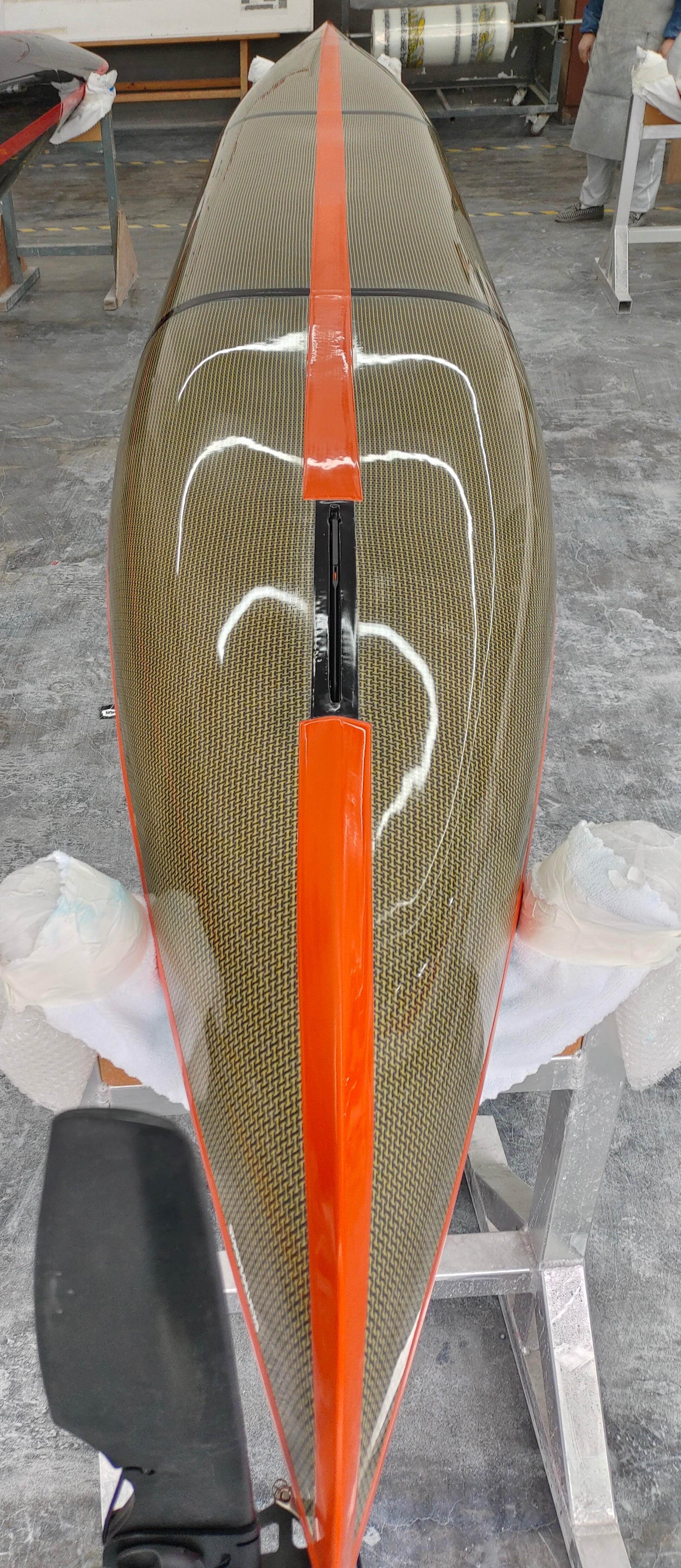 ST19 Mod divisible-Multisport Layup Carbon/Kevlar-Tandem & Solo Kayak-Teal/Orange/Visible Carbon
