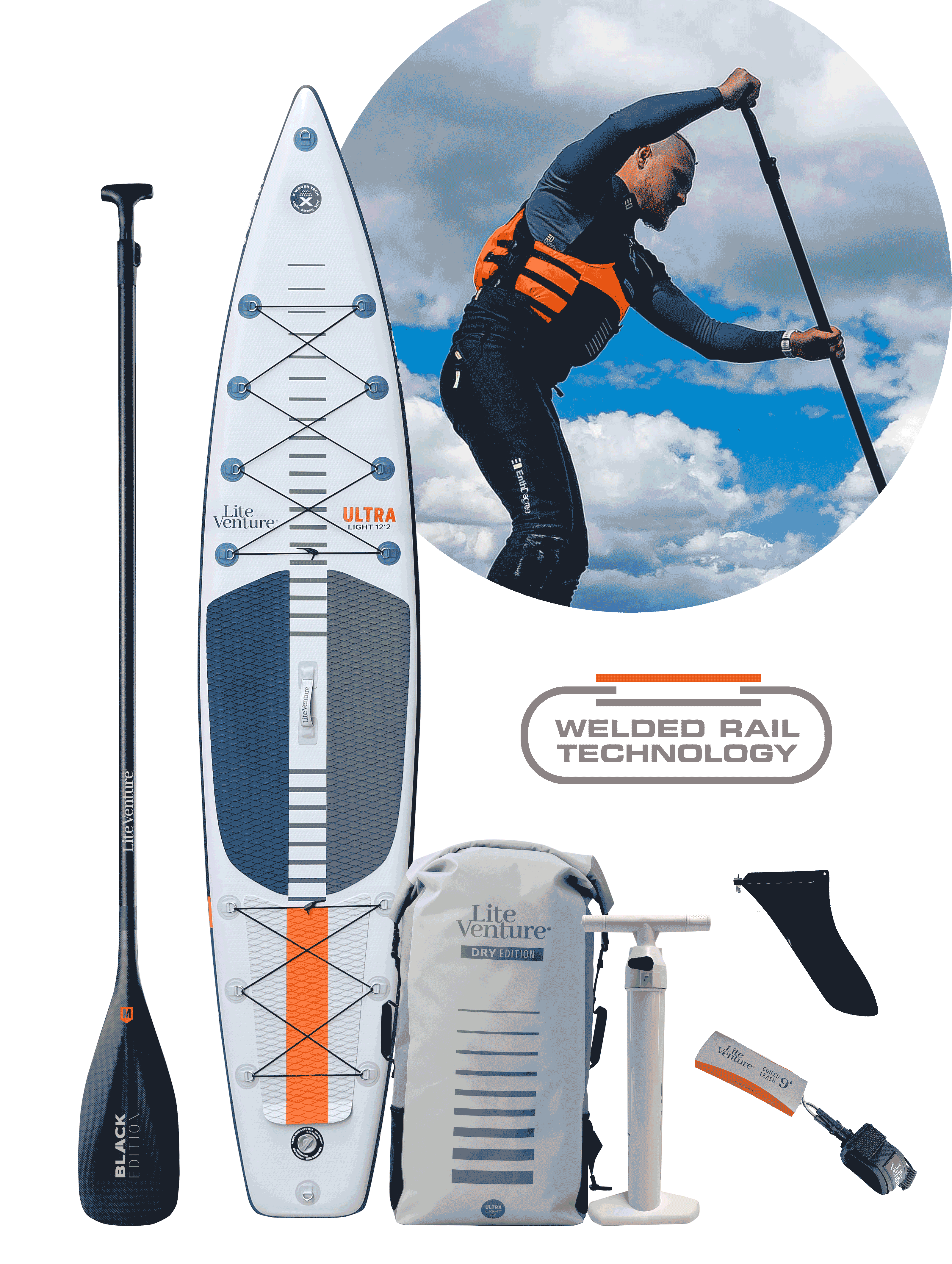 ULTRA Light in a bundle with carbon paddle Sky / Stone